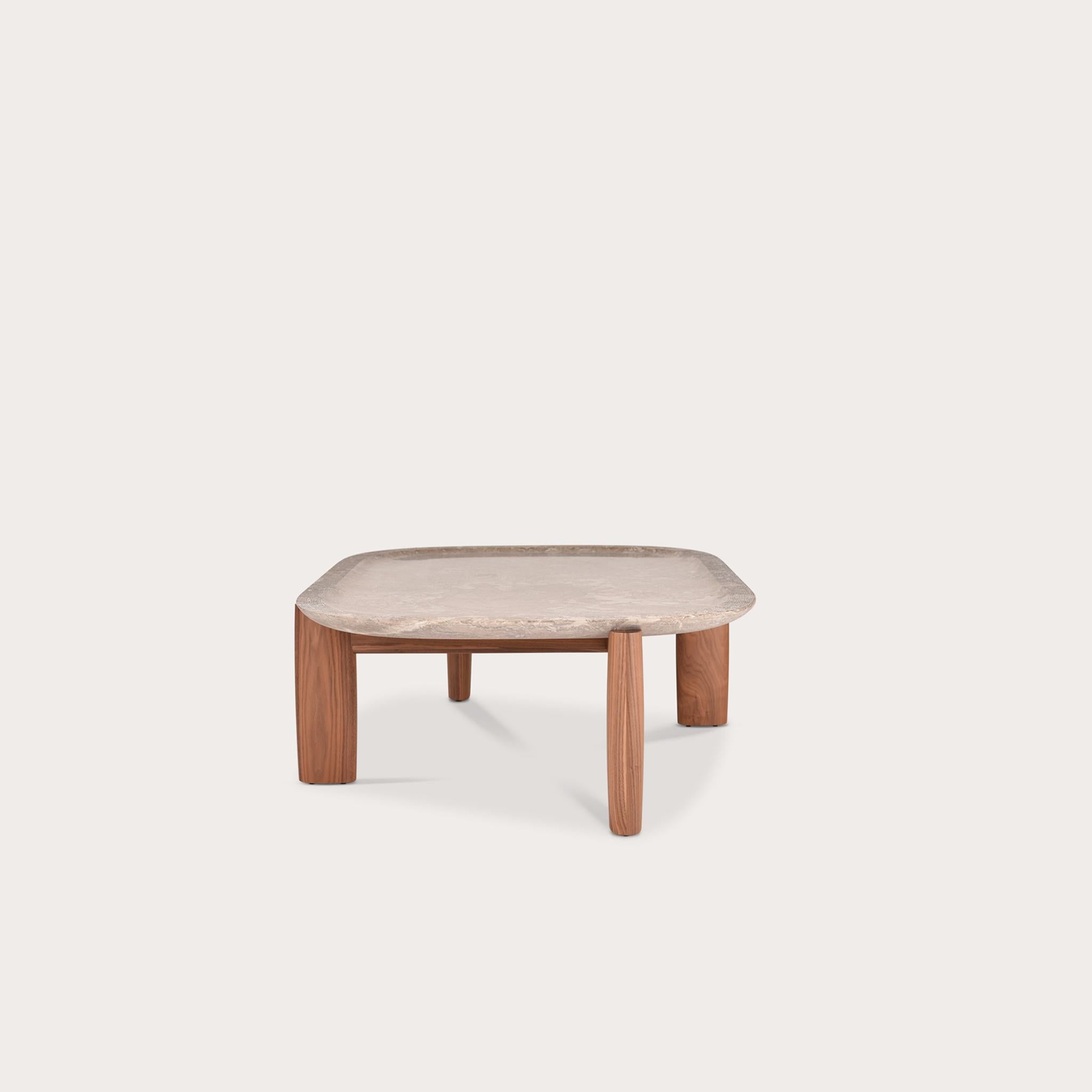 Carved Praia da Granja Rectangular Coffee Table by Sebastian Herkner in Pall Stone For Sale
