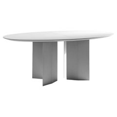 Praia Elliptical White Dining Table