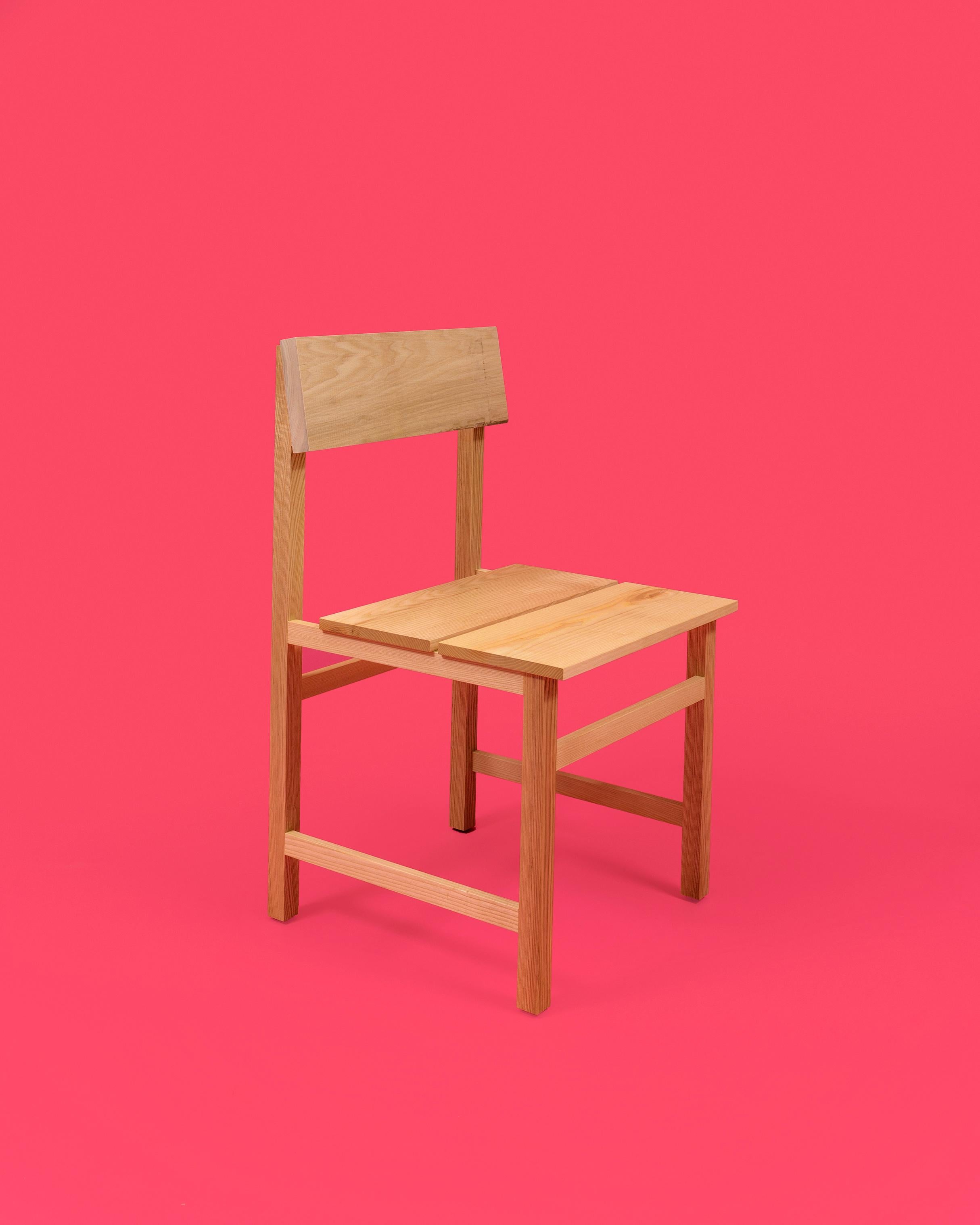 Contemporary Prairie Chair, Modern Ash Wood Dining Chair