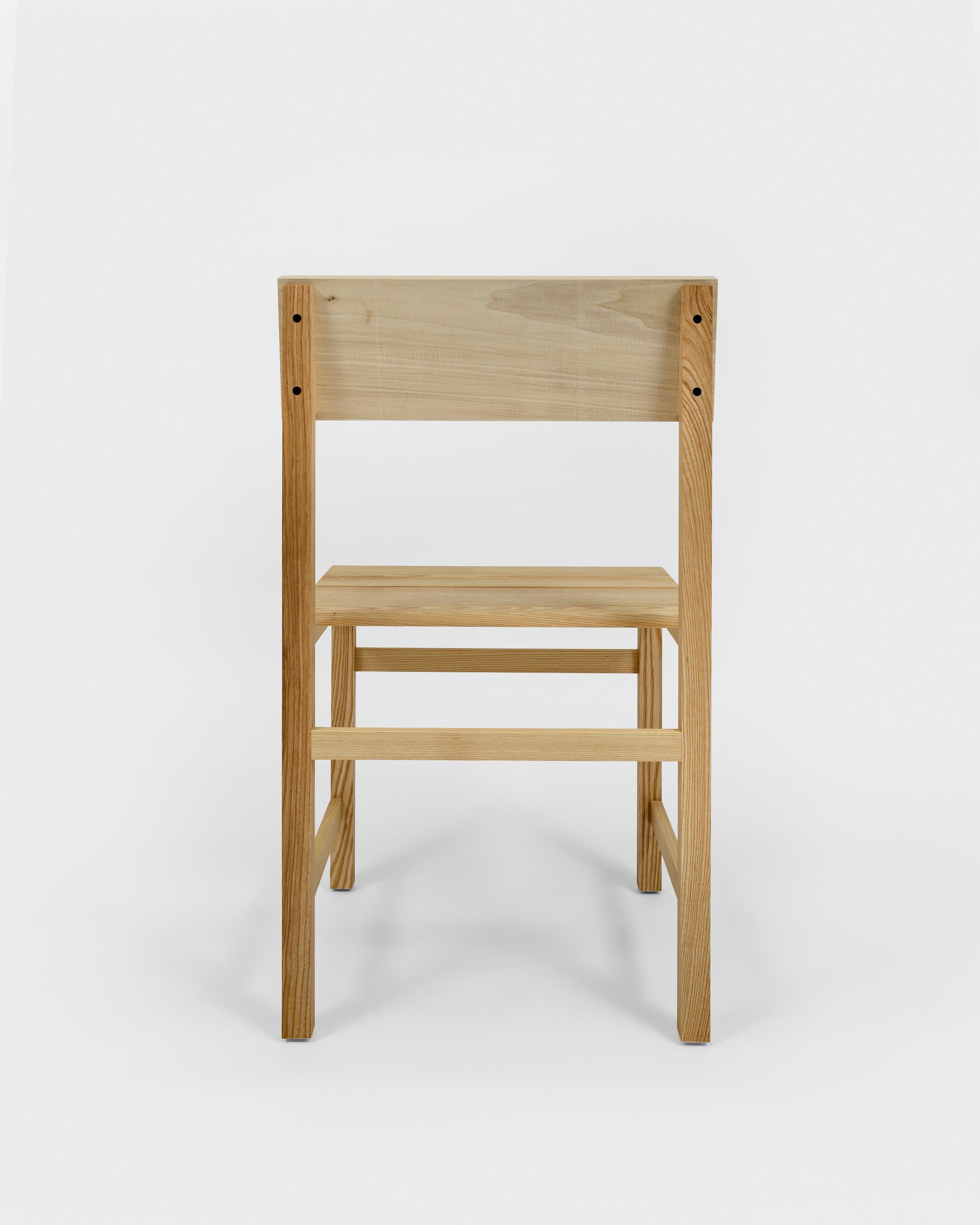 American Prairie Chair, Modern Ash Wood Dining Chair, Set of 4 For Sale