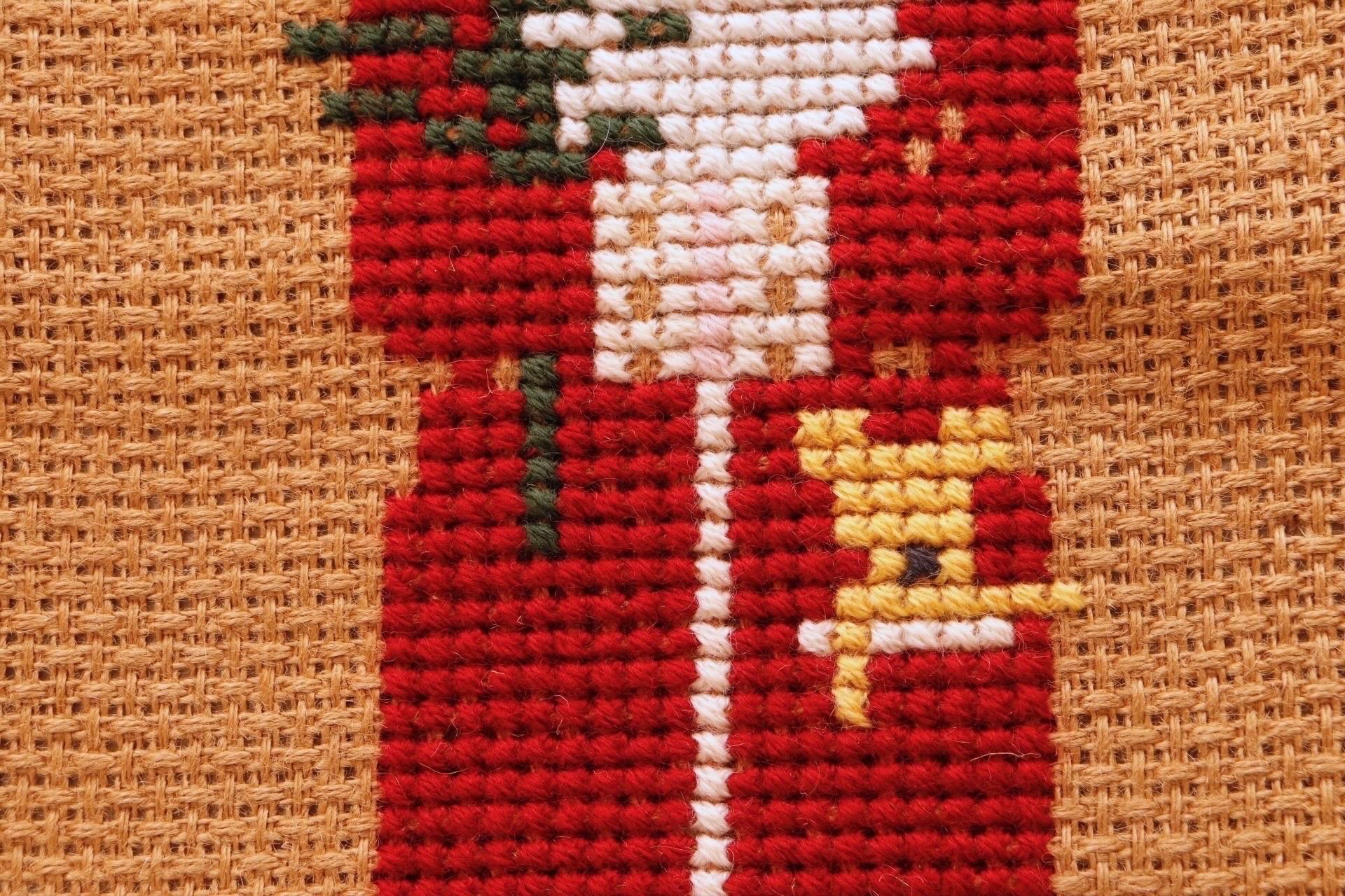 Colgante de pared en punto de cruz Papá Noel de Prairie Schooler Estadounidense en venta