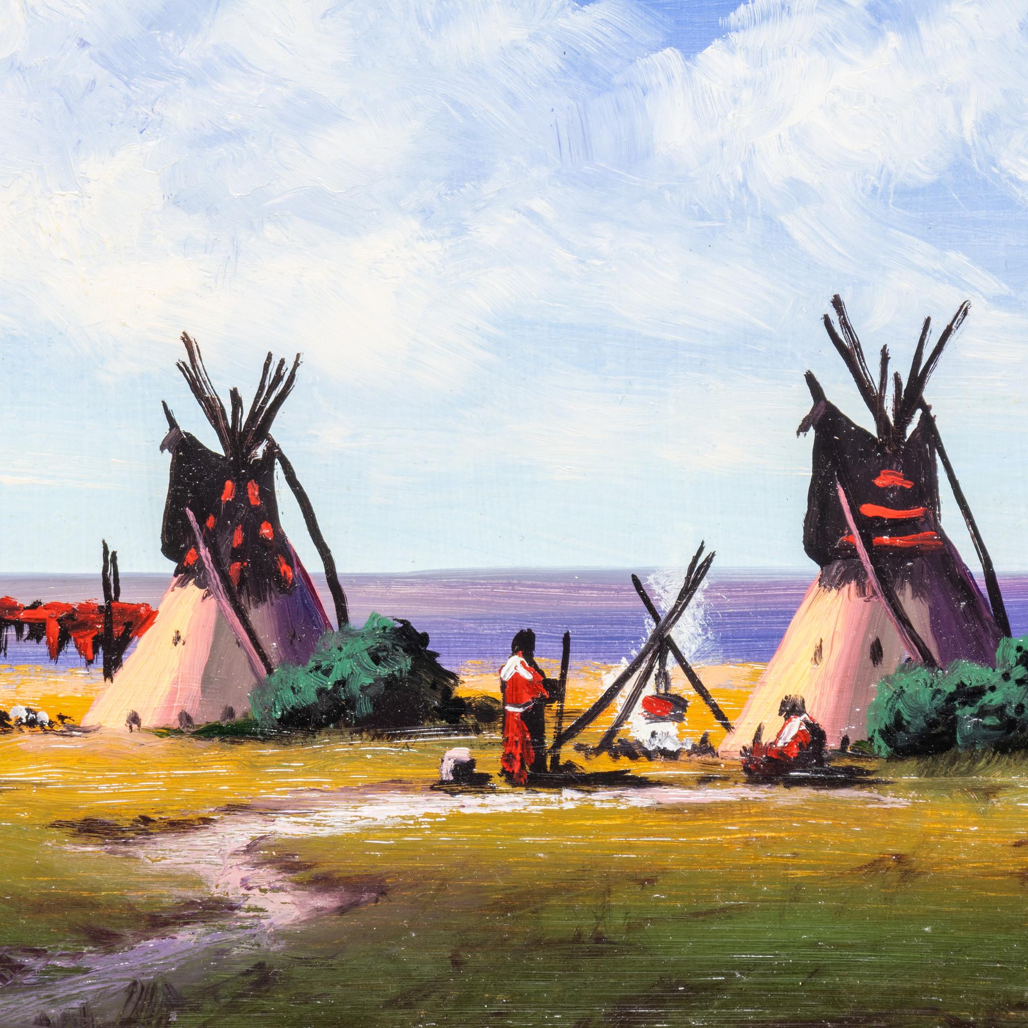 Americano Pittura ad olio originale di Heinie Hartwig sulla primavera della prateria in vendita