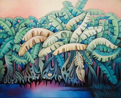 Landscape, Acrylic on Canvas by Modern Indian Artist Prokash Karmakar "In Stock"