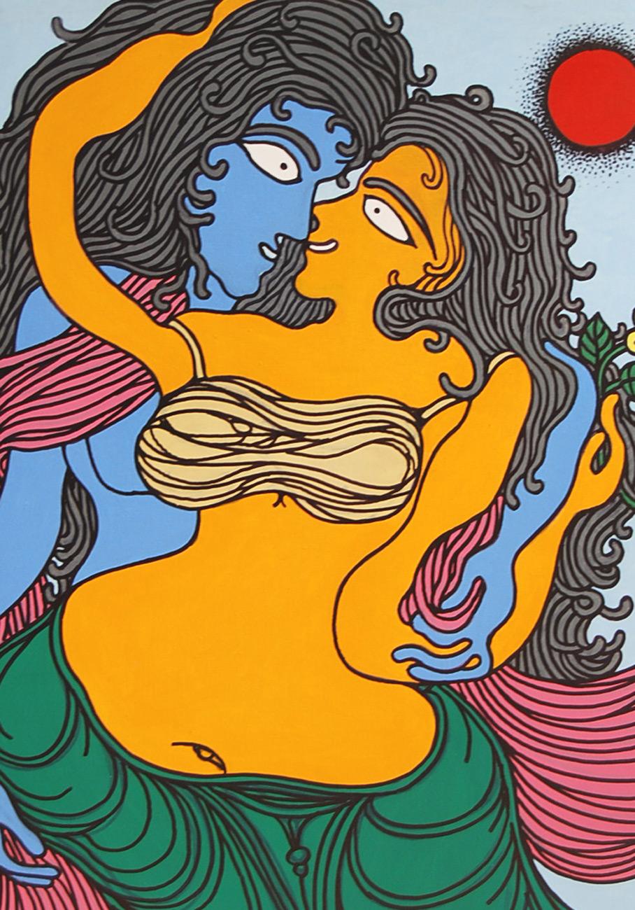 Prakash Karmakar  -  Radha-Kishen  -  30 X 24 inches (unframed size)
Acrylic on canvas
Inclusive of shipment in roll form.

Style : Legendary master artist Lt. Prokash Karmakar from Bengal was solely responsible for the Bengal Movement of Art. His