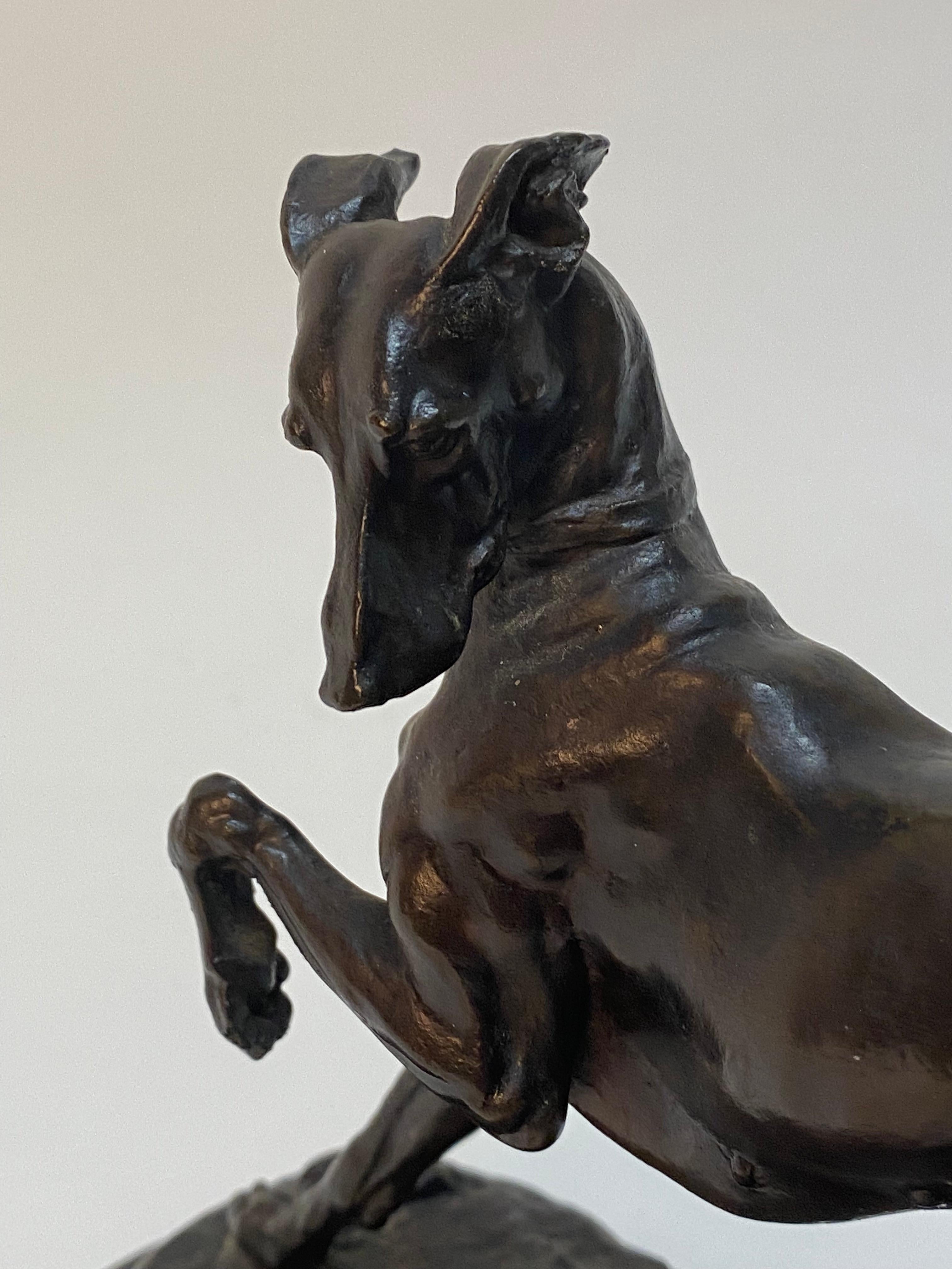 Prancing Windhund aus Bronze von Pierre Jules Mene 4