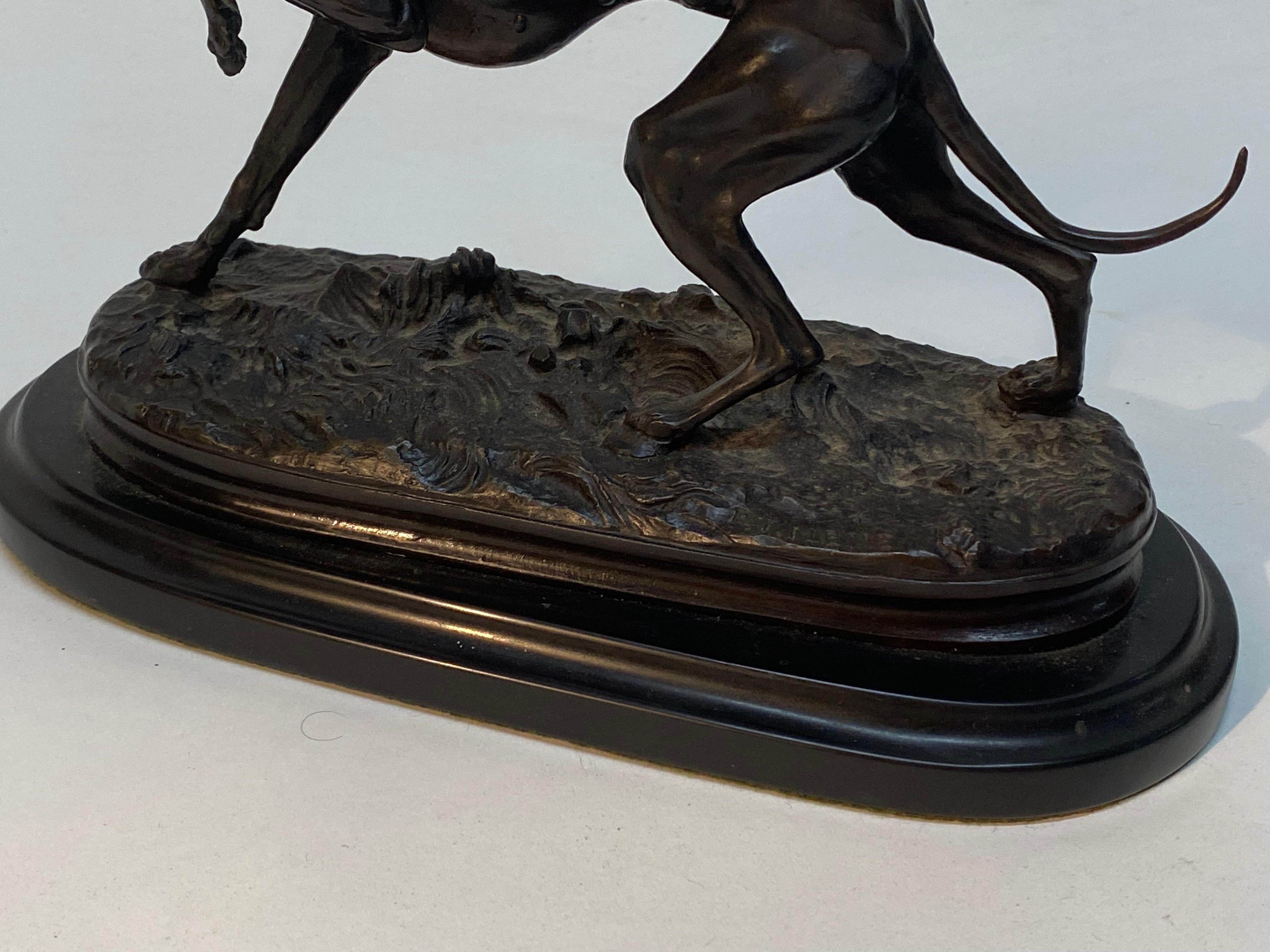 Prancing Windhund aus Bronze von Pierre Jules Mene 5