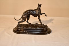 Bronze lévrier bondissant de Pierre Jules Mene
