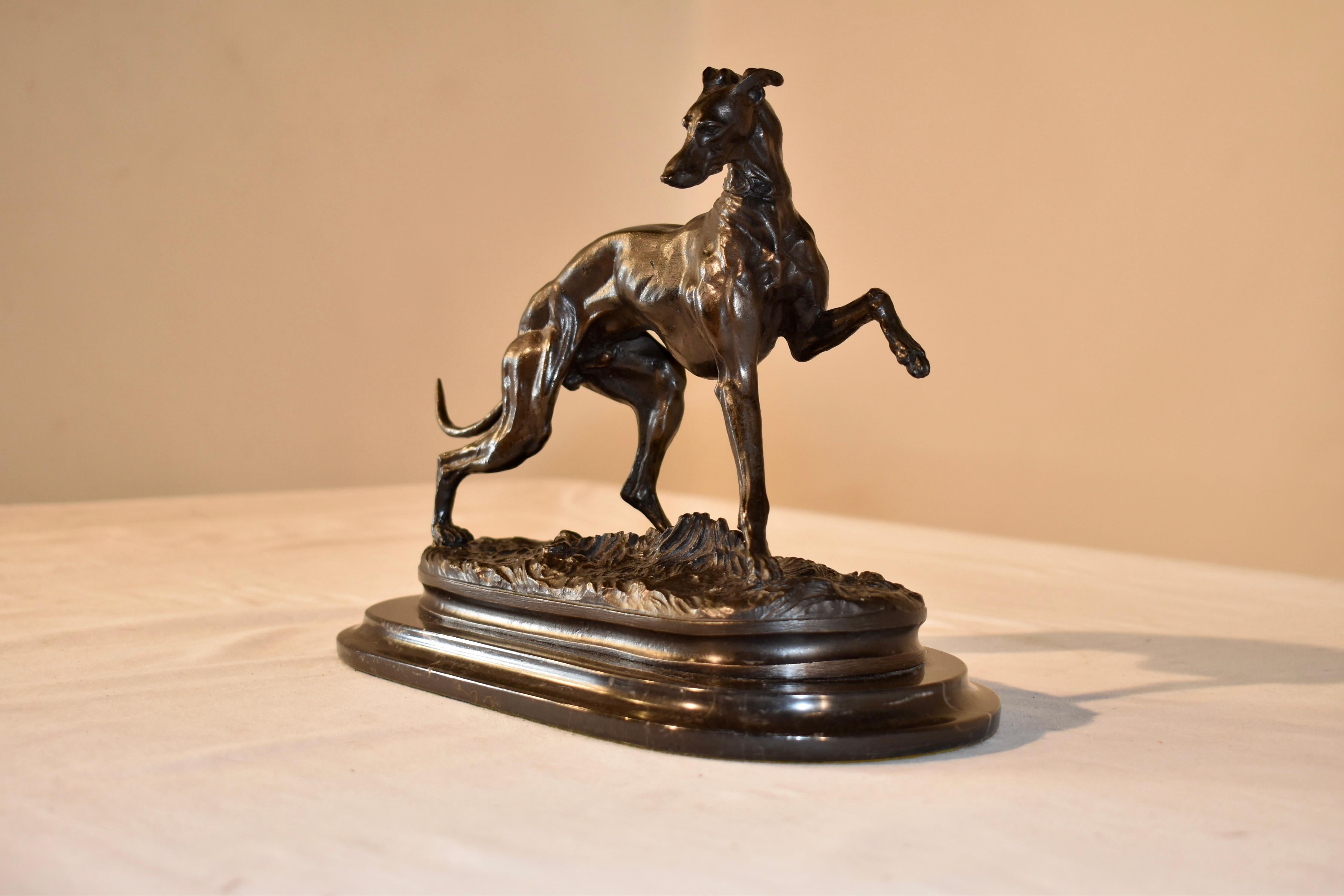 Belle Époque Prancing Greyhound Bronze by Pierre Jules Mene