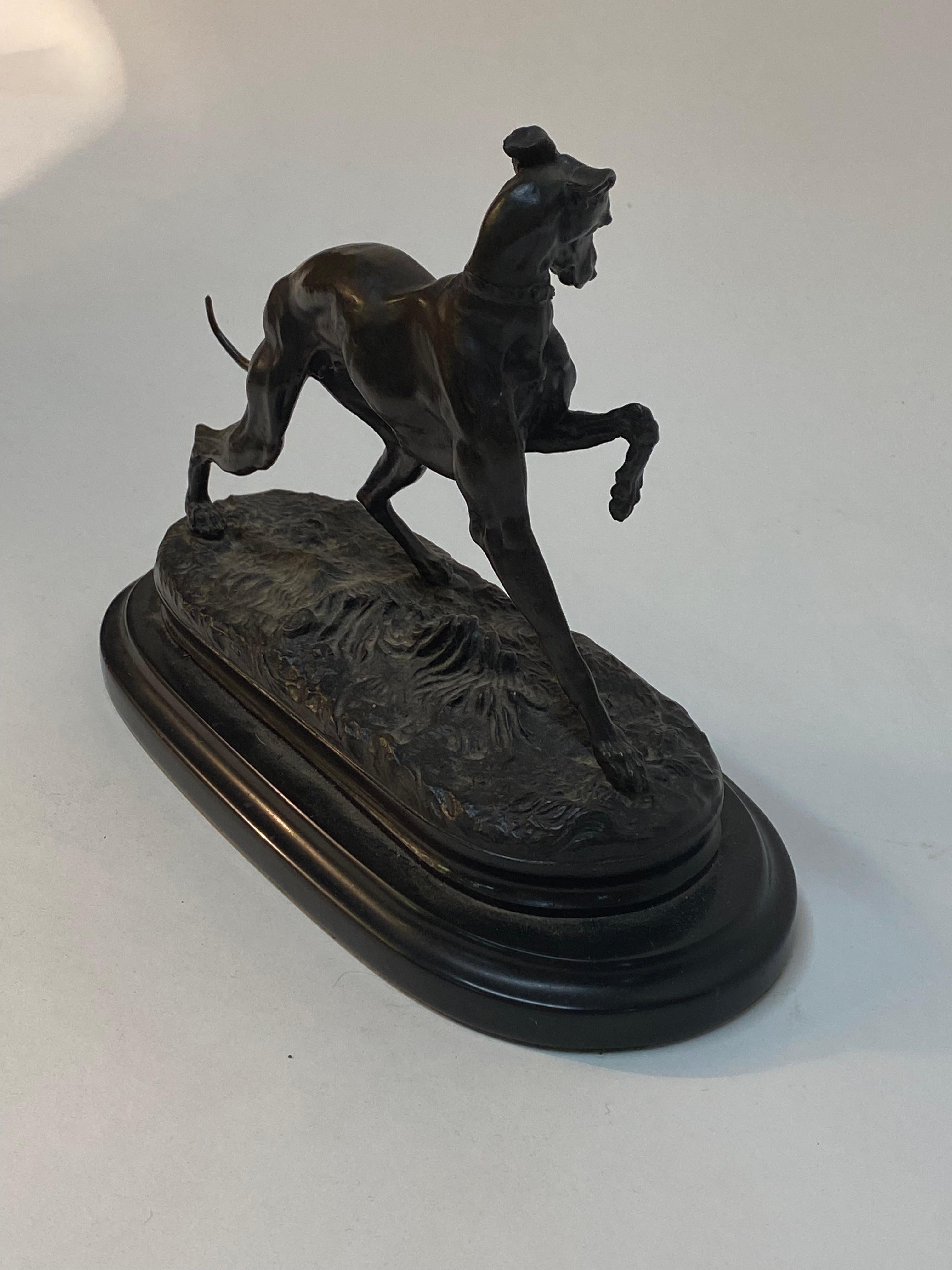 Belle Époque Prancing Greyhound Bronze by Pierre Jules Mene For Sale