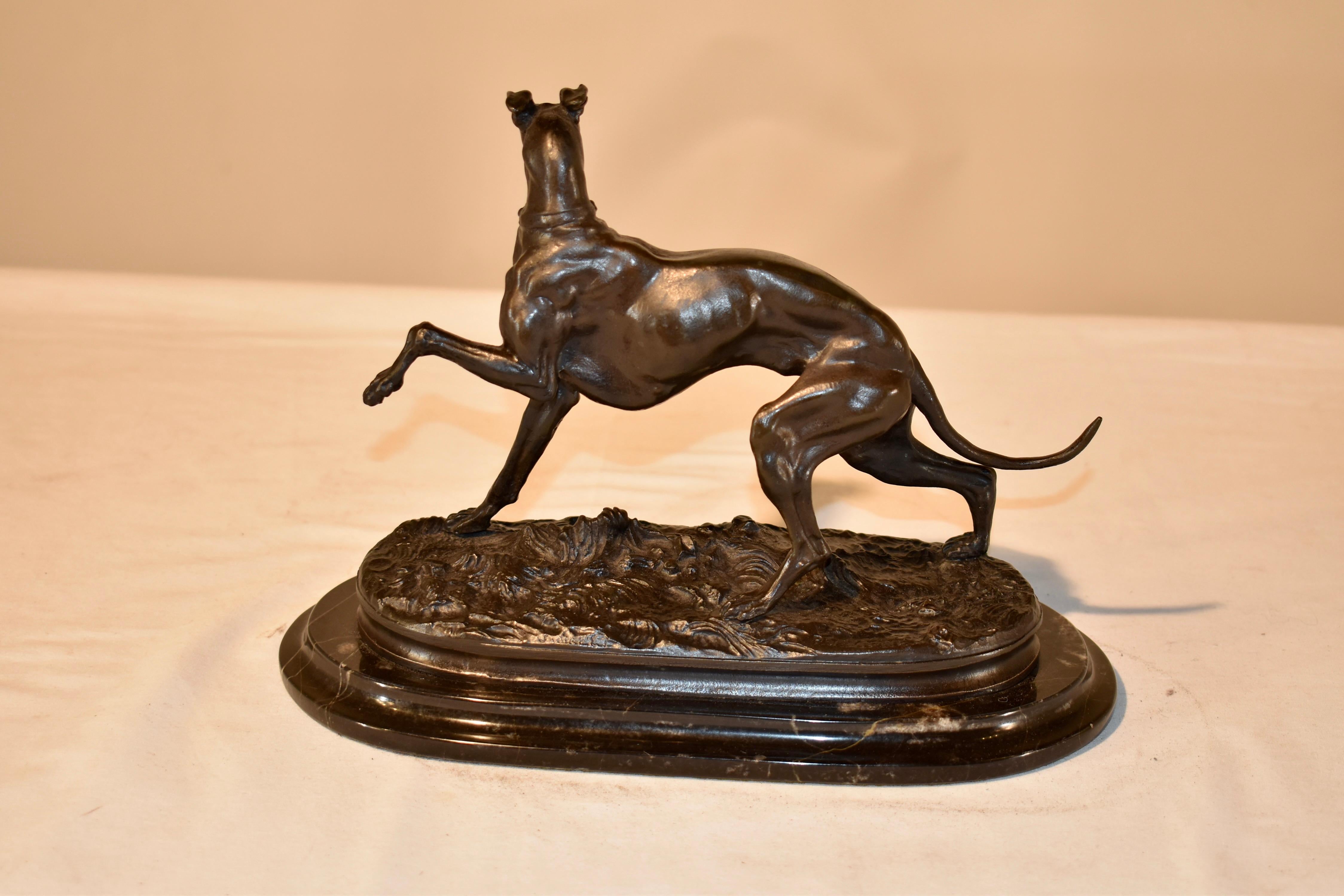 Prancing Greyhound Bronze by Pierre Jules Mene In Good Condition In High Point, NC