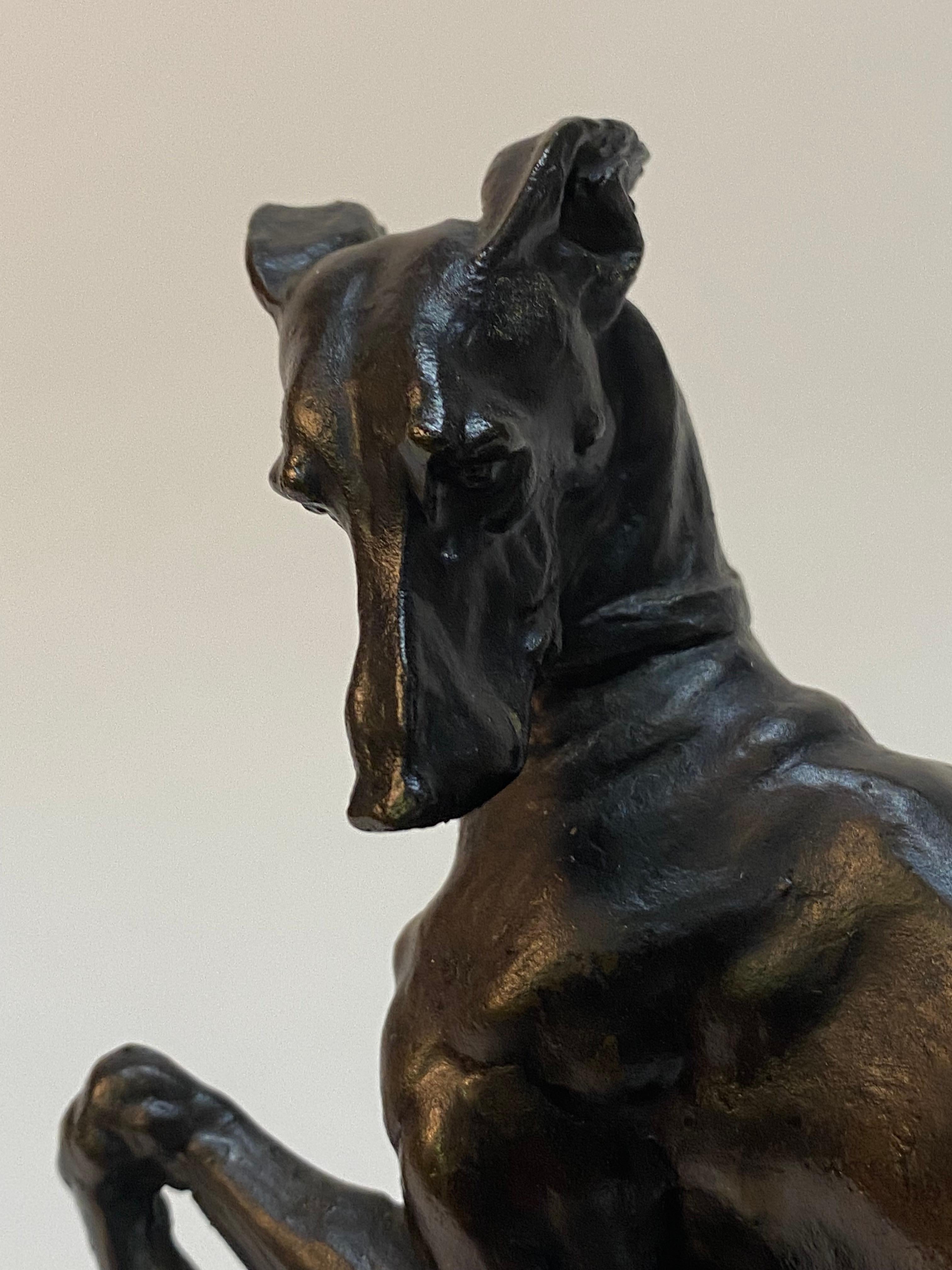Prancing Greyhound Bronze by Pierre Jules Mene In Good Condition For Sale In Garnerville, NY