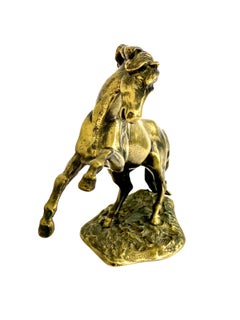 Bronze doré français du 19ème siècle « Cheval en train de courir » d'Auguste Moreau