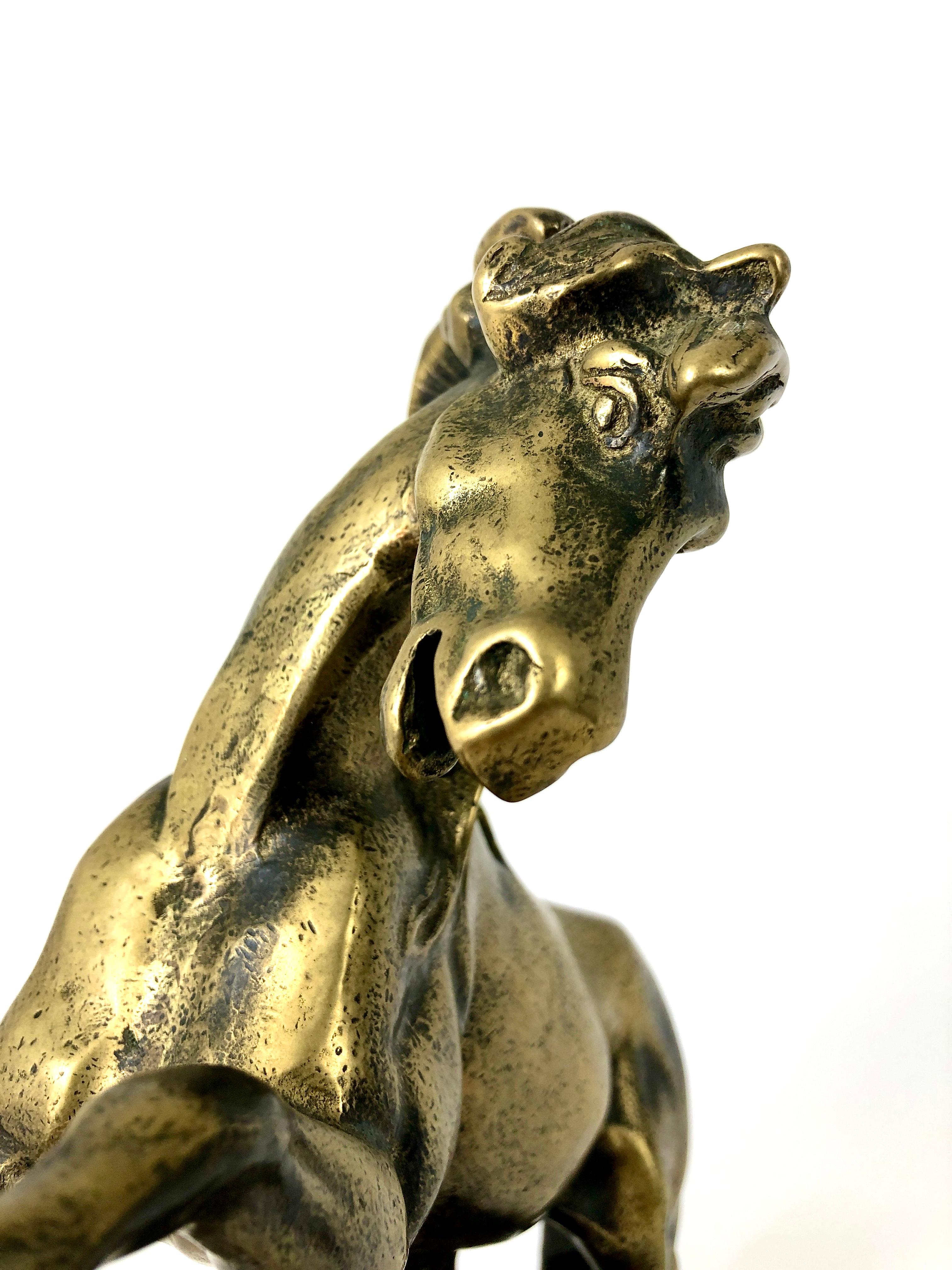 Französische vergoldete Bronze von Auguste Moreau „Prancing Horse“ aus dem 19. Jahrhundert  im Angebot 2