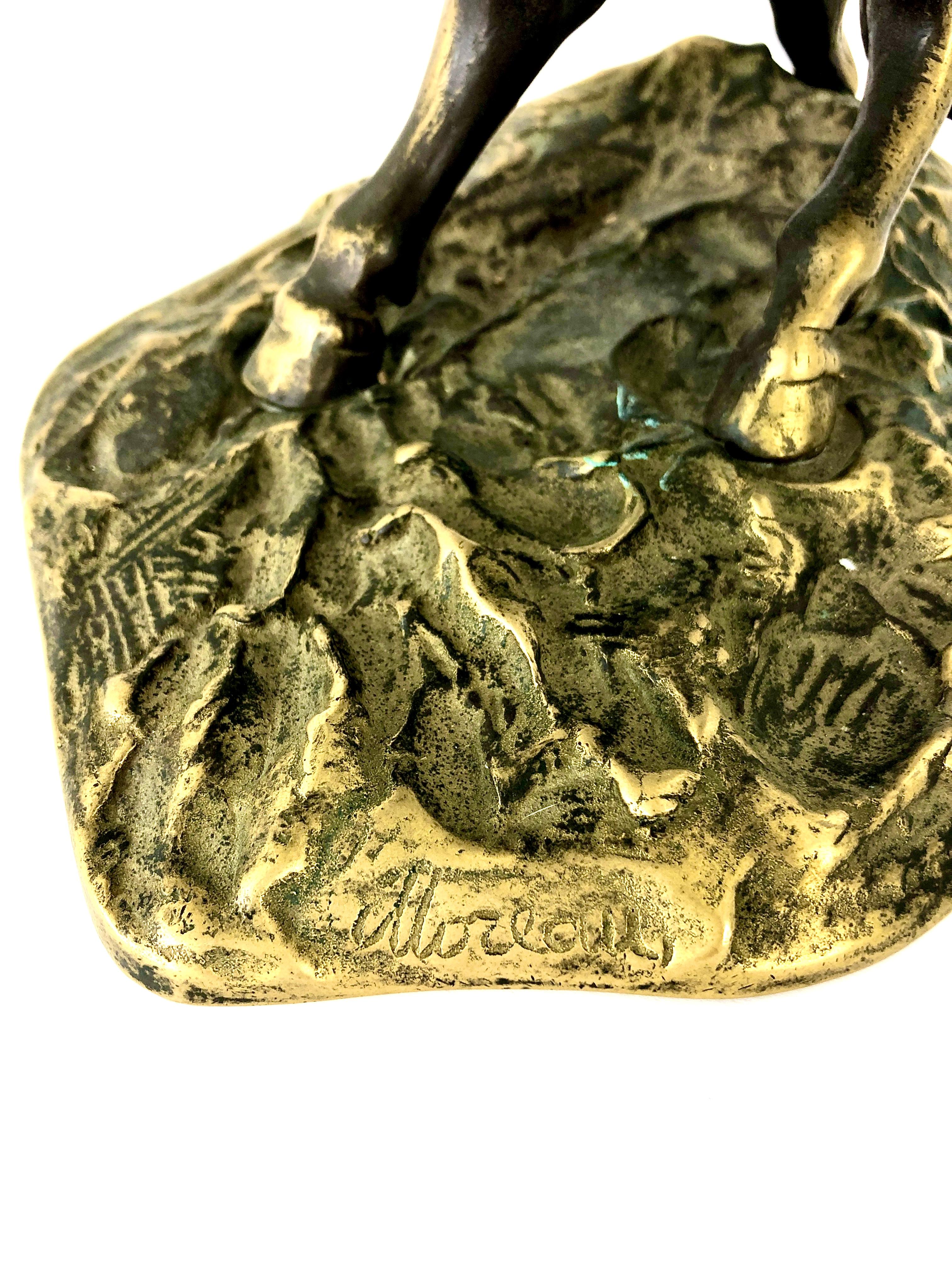 XIXe siècle Bronze doré français du 19ème siècle « Cheval en train de courir » d'Auguste Moreau  en vente