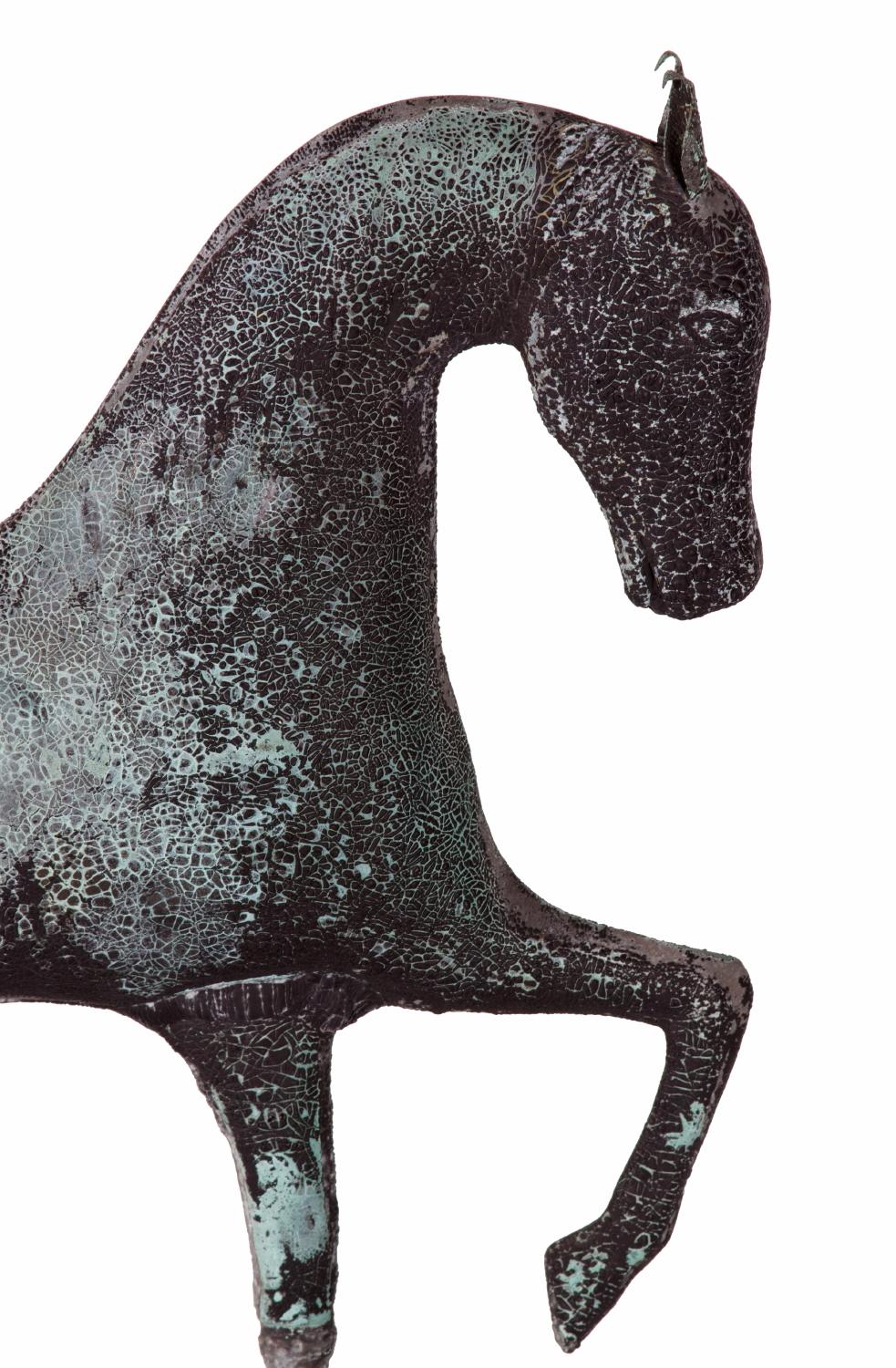 Girouette de cheval cabré, attribuée à Jewel & Co, Waltham, Massachusetts, vers 1860 Bon état - En vente à York County, PA