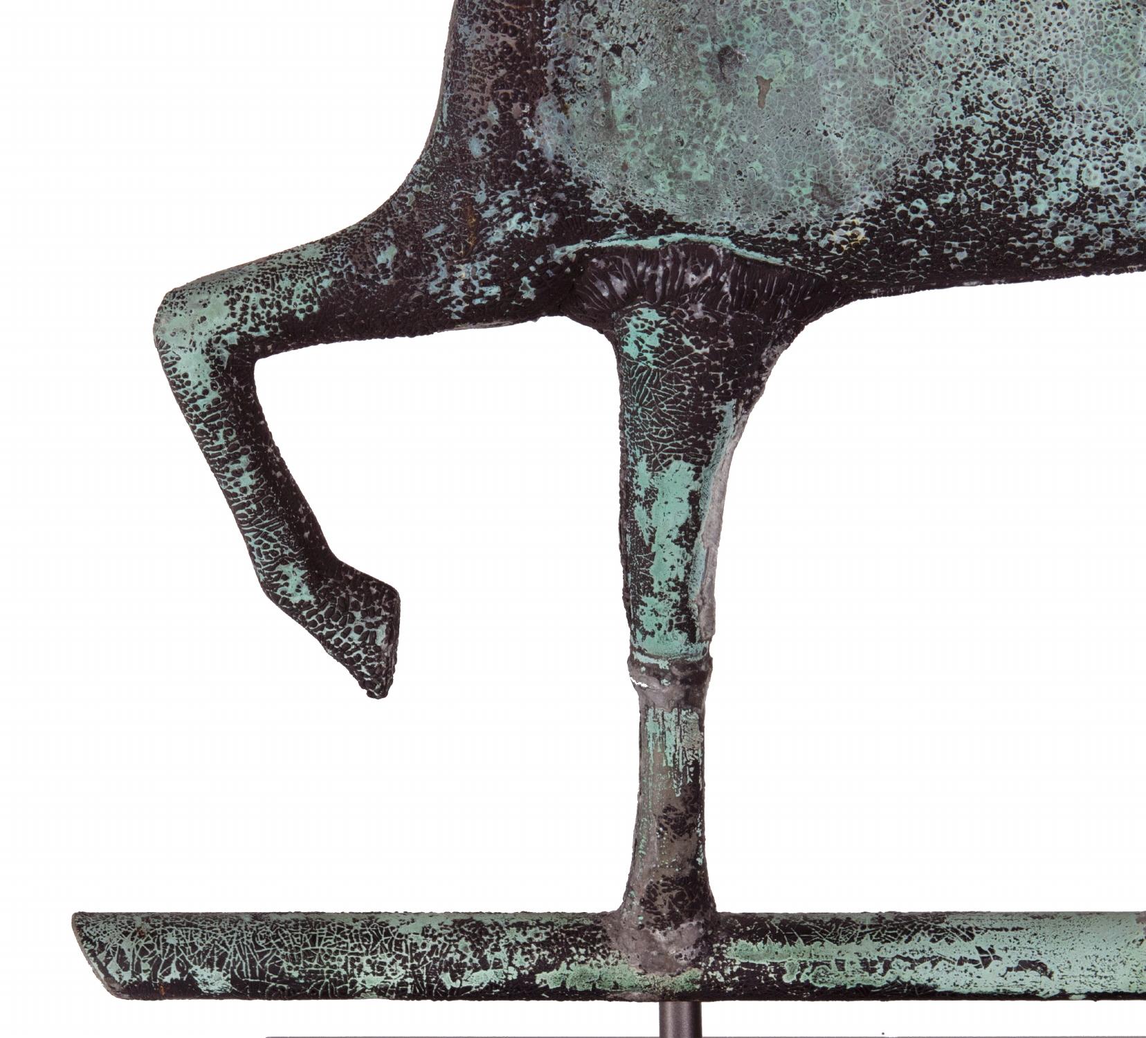 Milieu du XIXe siècle Girouette de cheval cabré, attribuée à Jewel & Co, Waltham, Massachusetts, vers 1860 en vente