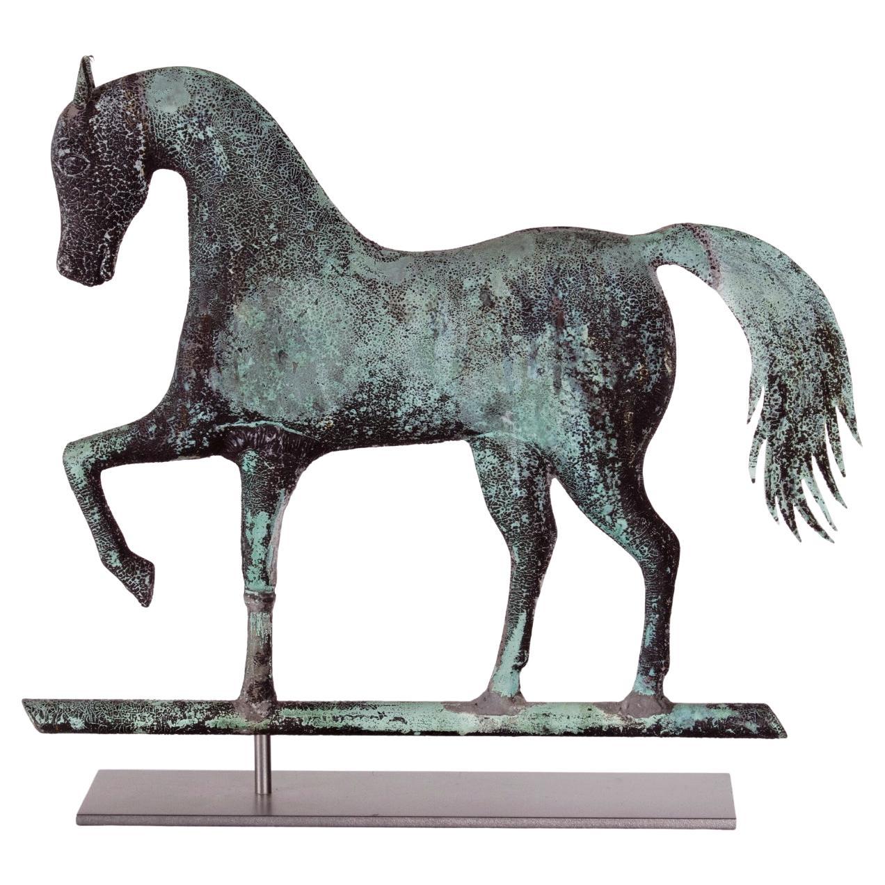 Prancing Horse Wetterfahne mit Pferd, Jewel & Co zugeschrieben, Waltham, Massachusetts, um 1860 im Angebot