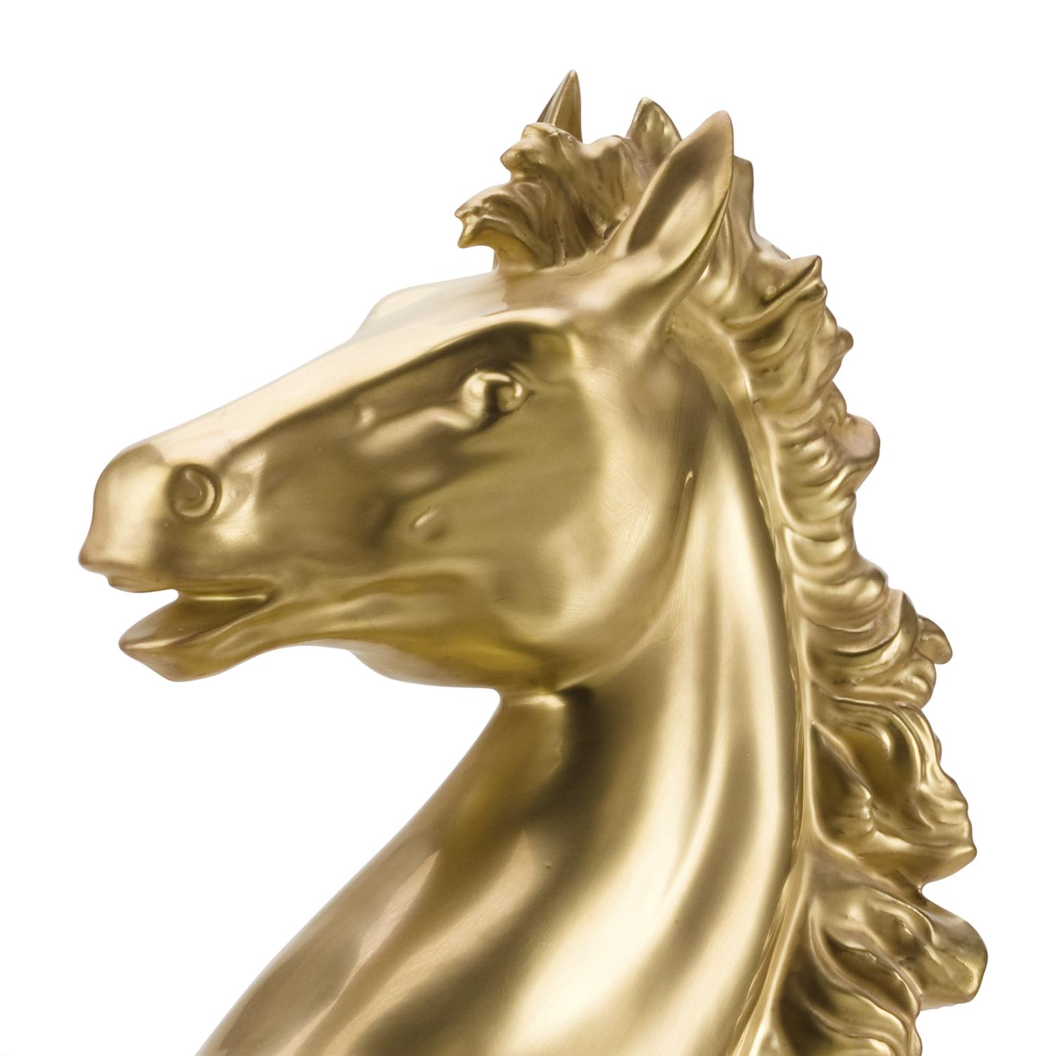 Gold Plate Prancing Stallion Sculpture For Sale