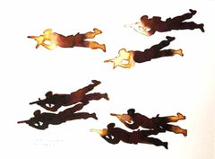 Mock Practice: Gunmen practicing (Set of 3 Works) by Indian contemporary artist