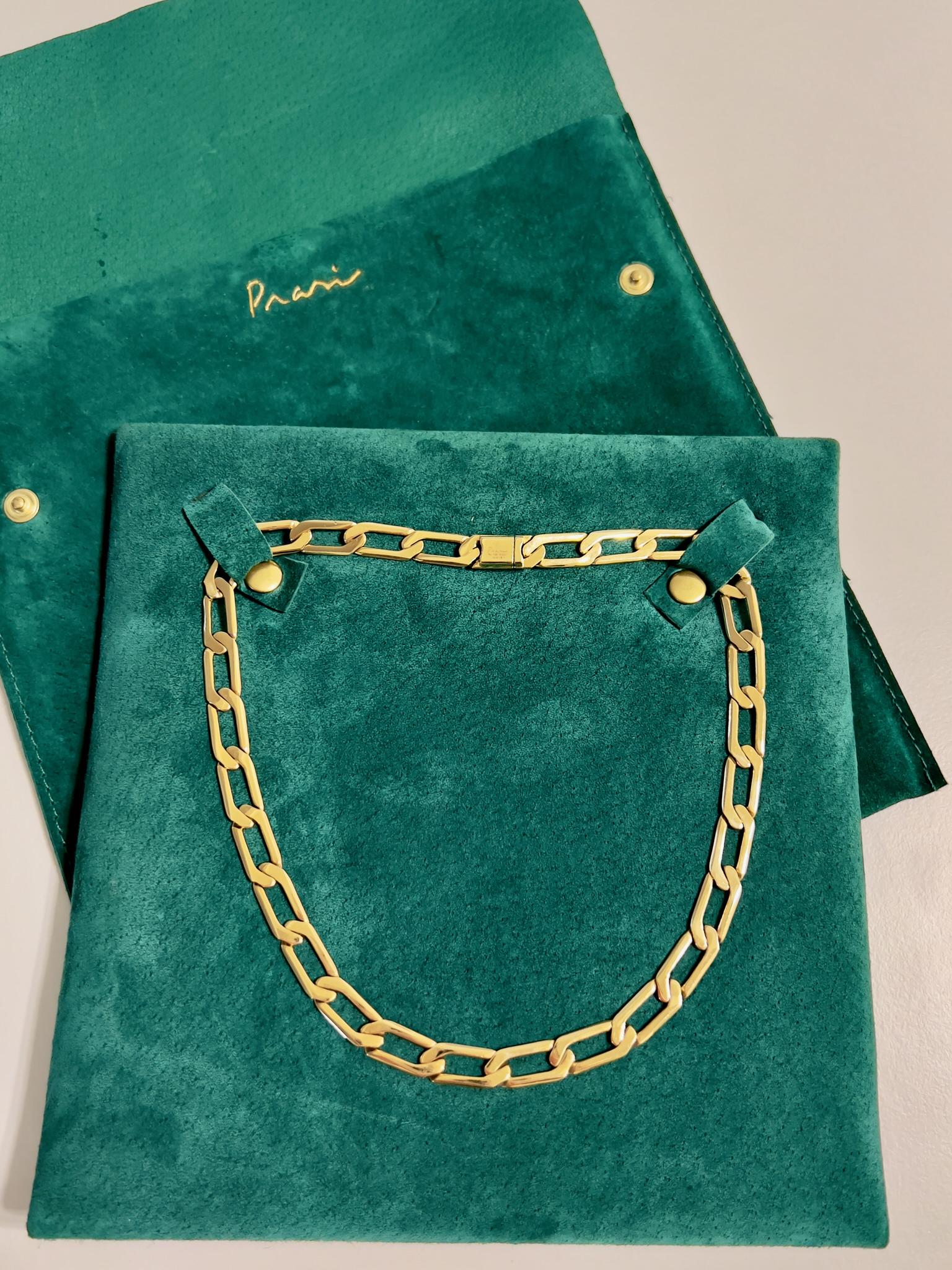 Prasi Fatto a Mano Kette Halskette 18K Gelbgold Originalverpackung (Moderne)