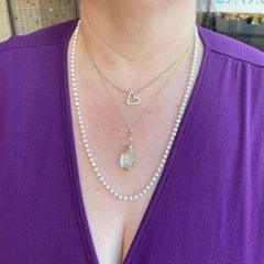 Prasiolite Briolette Peridot Diamond Drop 14K Yellow Gold Pendant Only