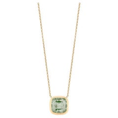 Prasiolith-Kissen-Anhänger aus 18K Gelbgold