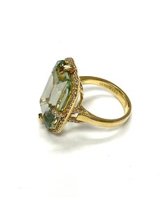 Goshwara  Emerald Cut Prasiolite And Diamond Earrings