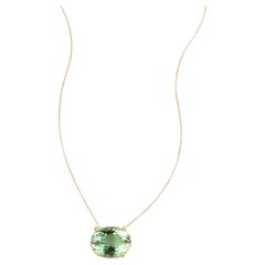 Prasiolite Necklace - 18K Solid Yellow Gold