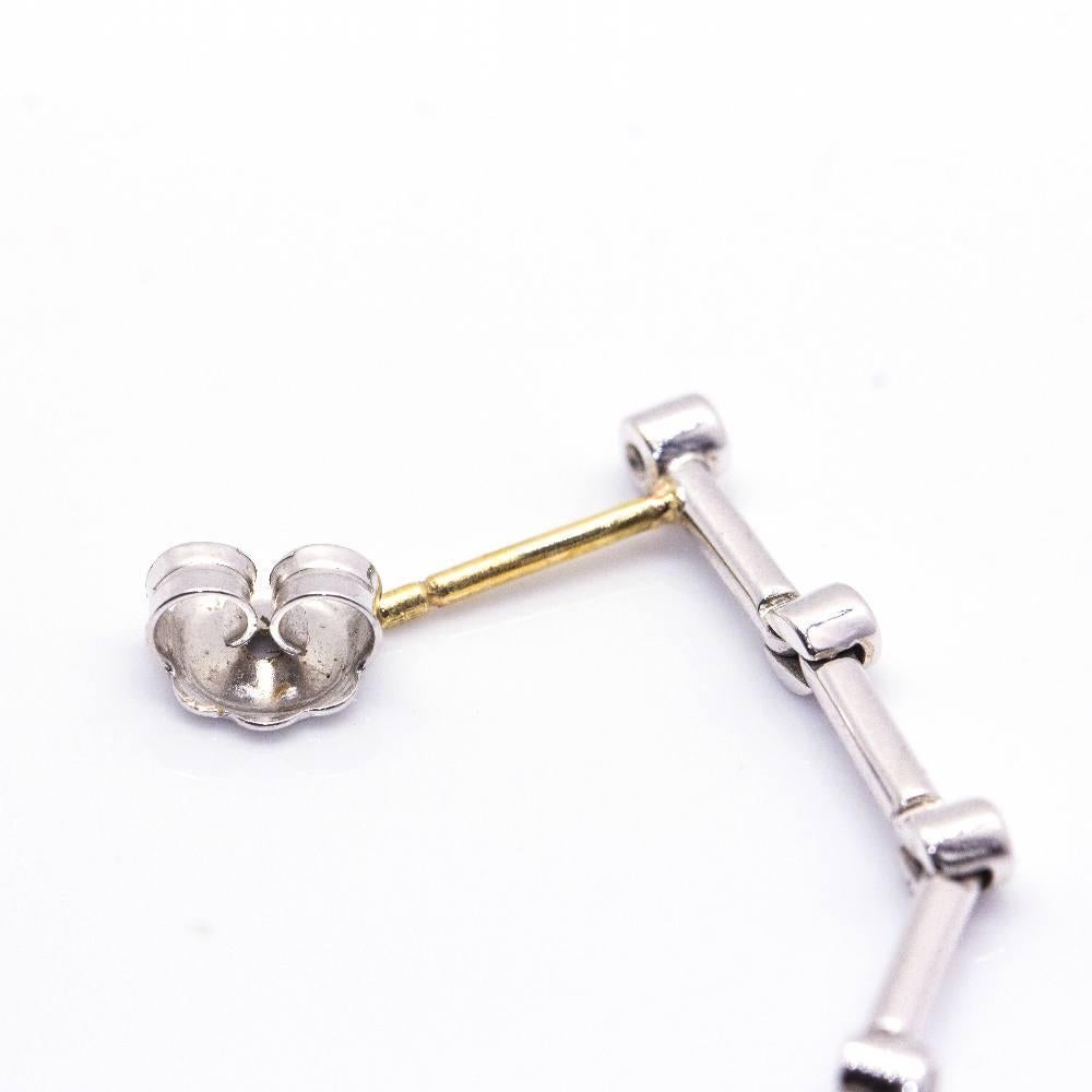 PRASIOLITE Ohrringe aus Weißgold und DiamantenPRASIOLITE Weißgold und Diamanten Ea im Angebot 1
