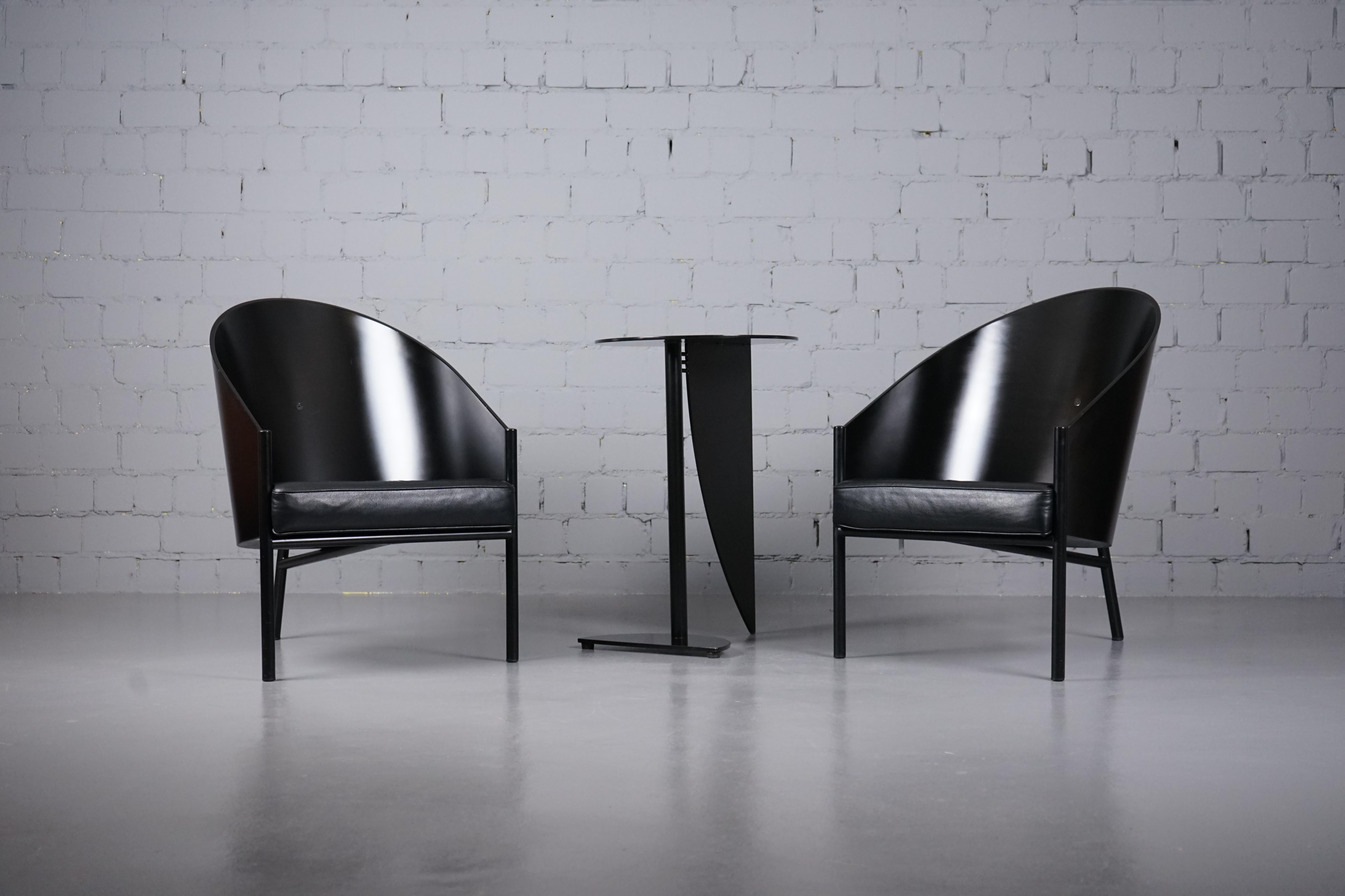 Steel Pratfall Armchairs by Philippe Starck for Driade, 1980s, Set of 2 For Sale