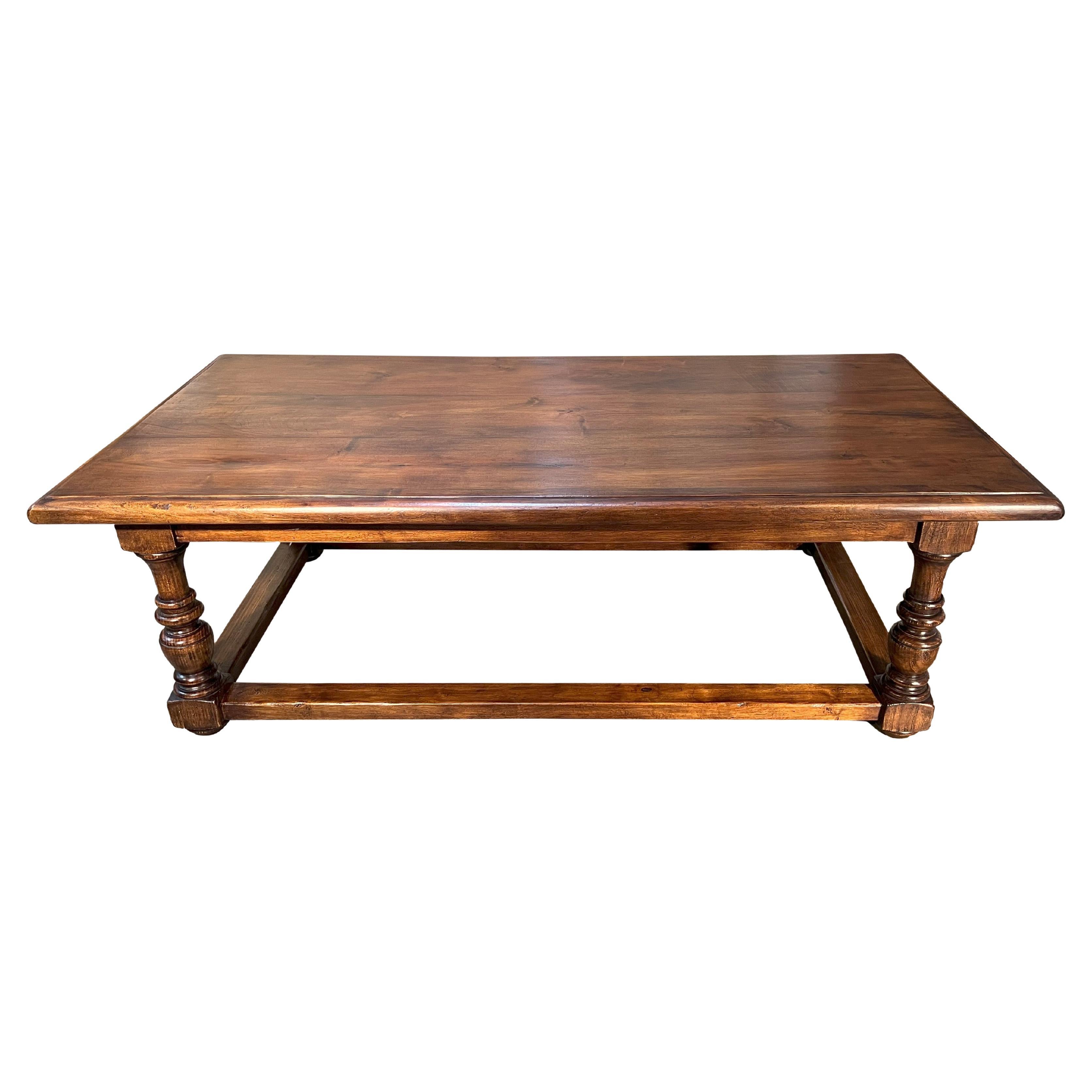 PRATO - Reproduction d'une table basse de ferme toscane en noyer du 19ème siècle en vente