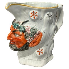 Antique Pratt Ware Pottery Satyr Jug