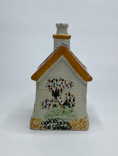 Prattware cottage money box, c. 1830. Yorkshire Potteries.