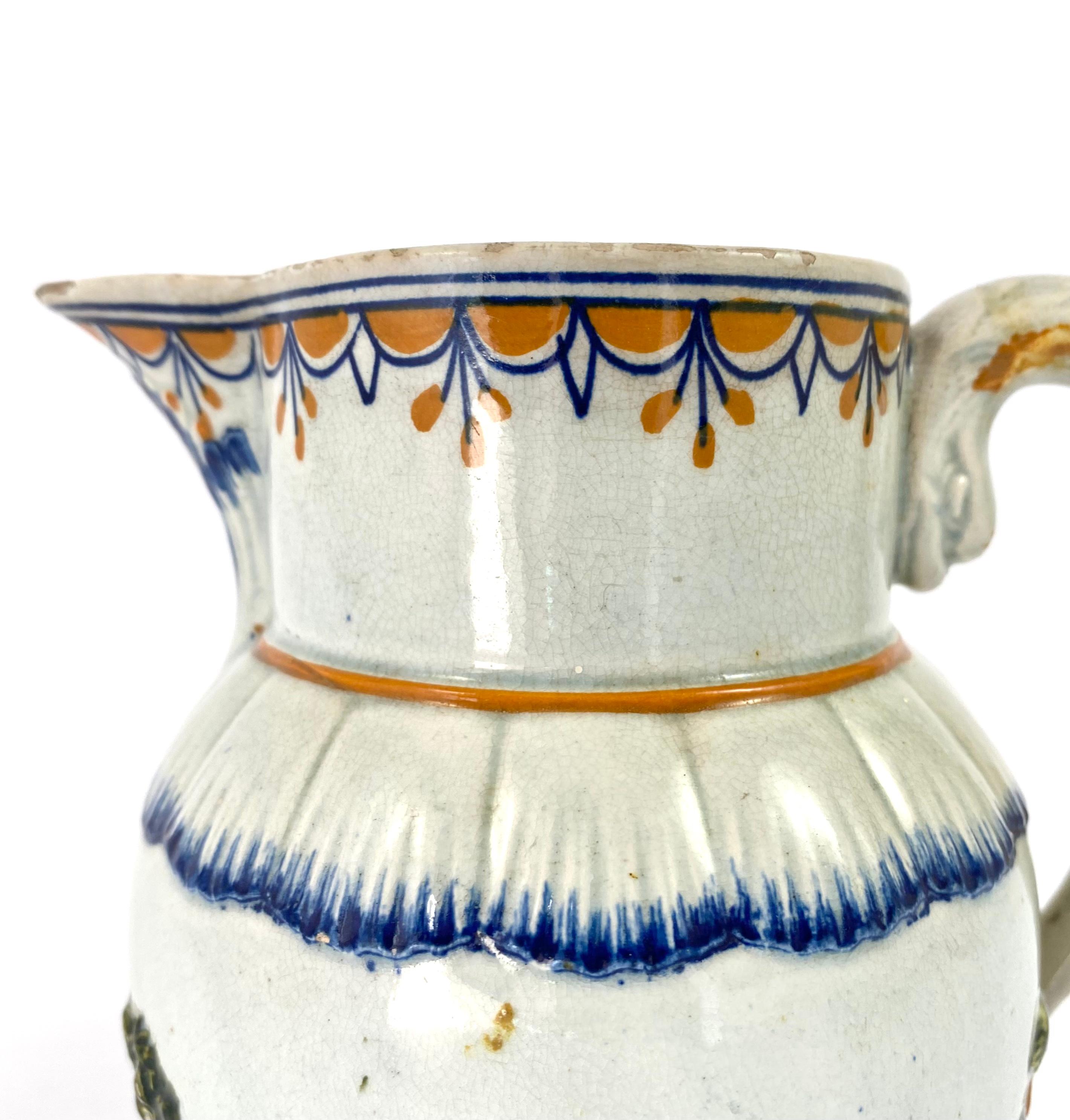 Prattware Pottery Hunting Jug, C. 1810 In Good Condition In Gargrave, North Yorkshire
