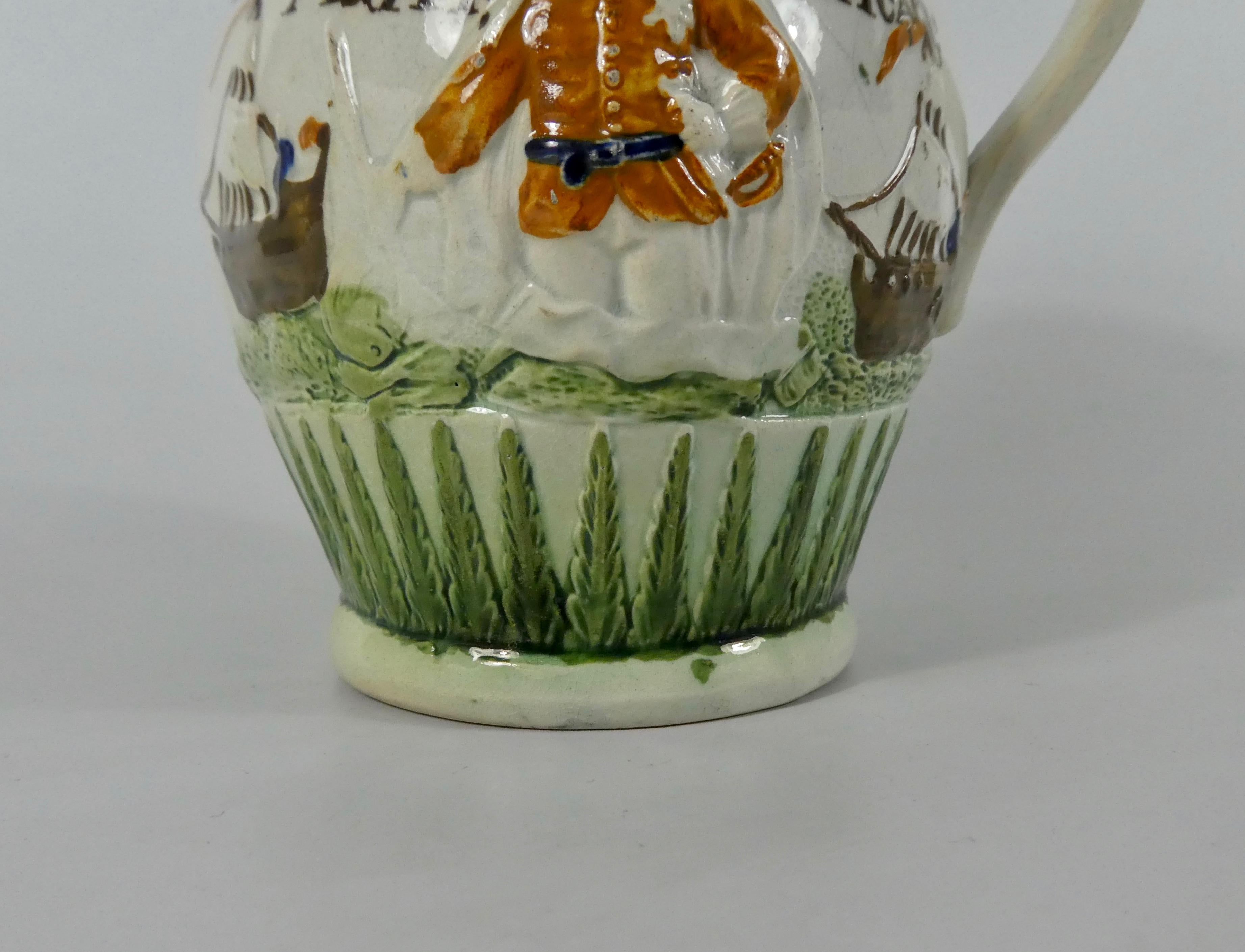 Georgian Prattware Pottery Jug ‘Admiral Duncan’, circa 1798