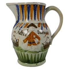 Pichet en poterie Prattware "Admiral Duncan":: vers 1798