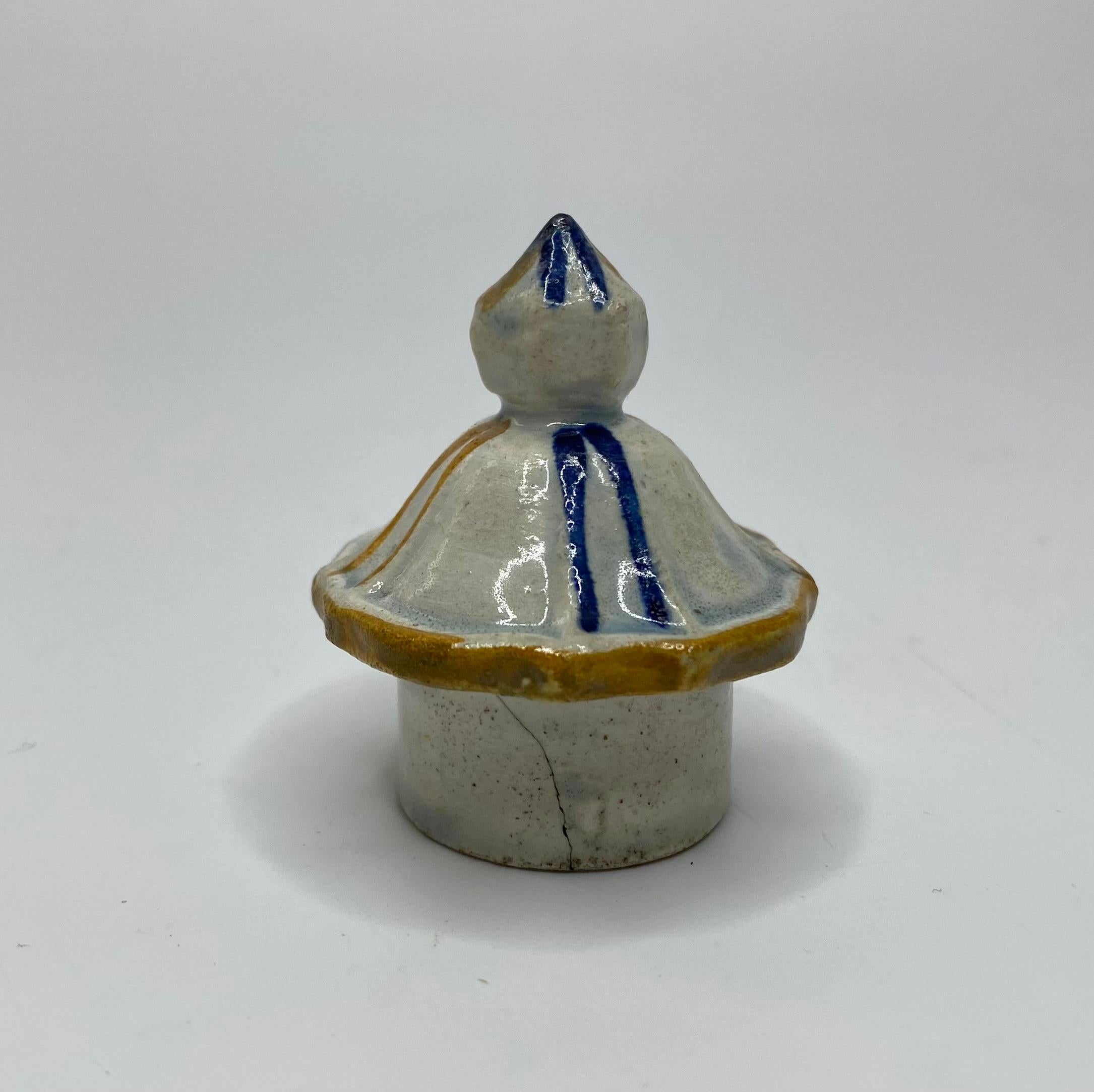 Prattware pottery ‘Macaroni’ tea caddy and cover, c. 1800. 4