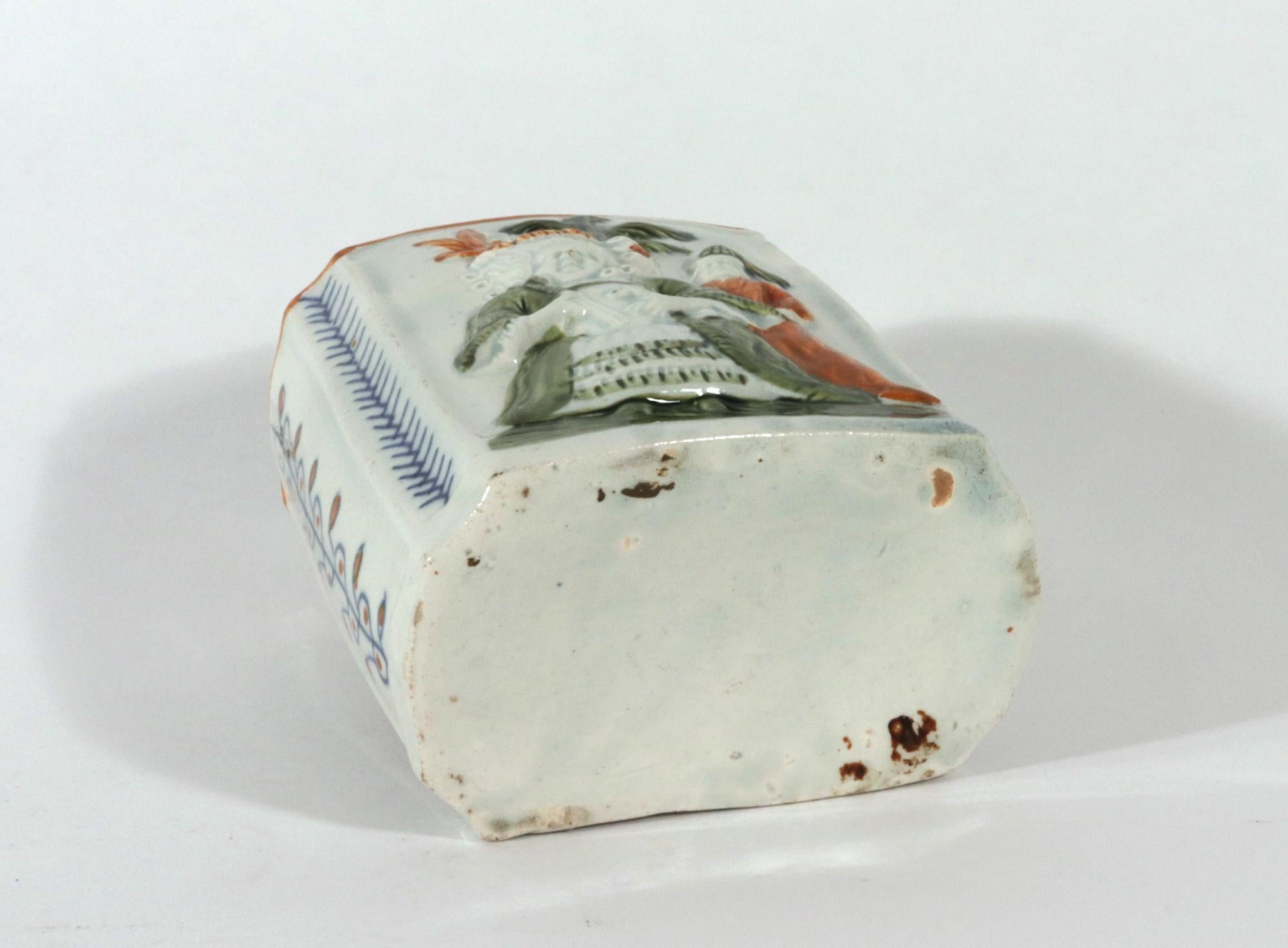 Prattware Pottery Macaroni Tea Caddy, Posiblemente Prestonpans. Escocia en venta 1