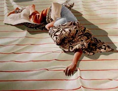 Back to dear loving hand, Angel.Oil on Canvas, Red, Black, White "In Stock"