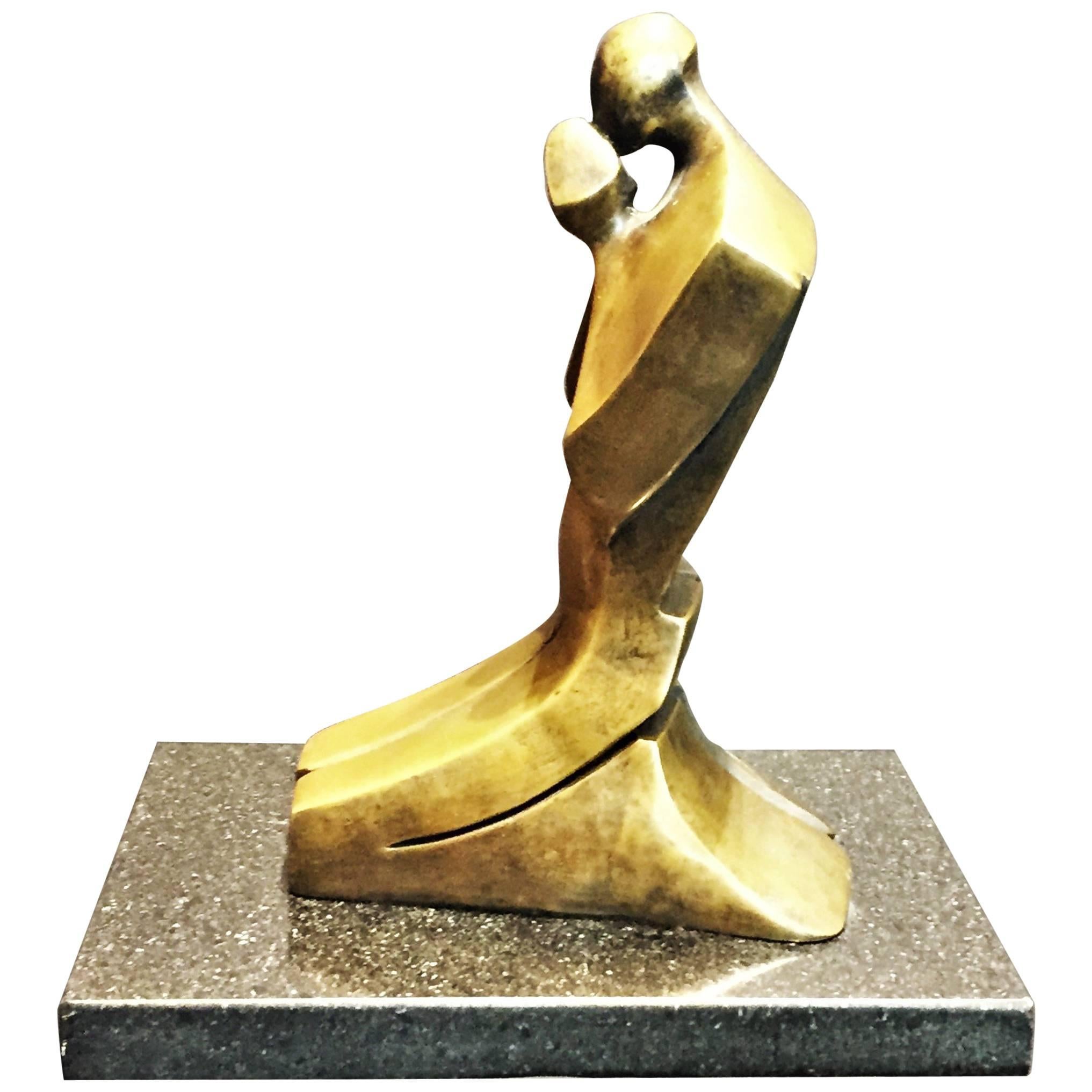 Prière, Sculpture en Bronze Aérodynamique de Style Moderne Américain, vers 1980