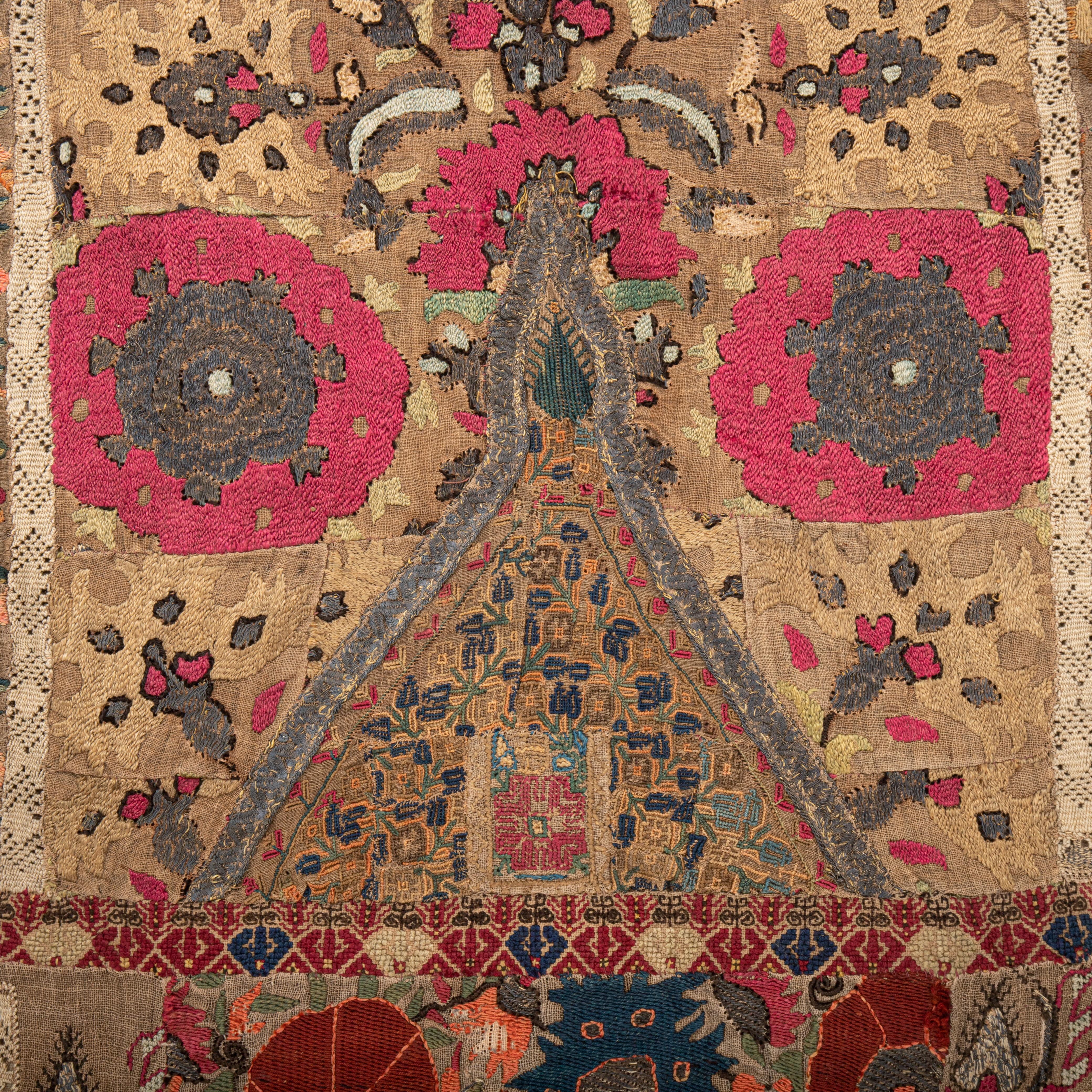 Prayer Arch made from antique Greek embroidery Fragments in the 19th C. 1