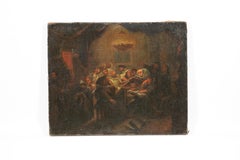 Prayers at the Synagogue, 17th Century Italy Old Master Painting