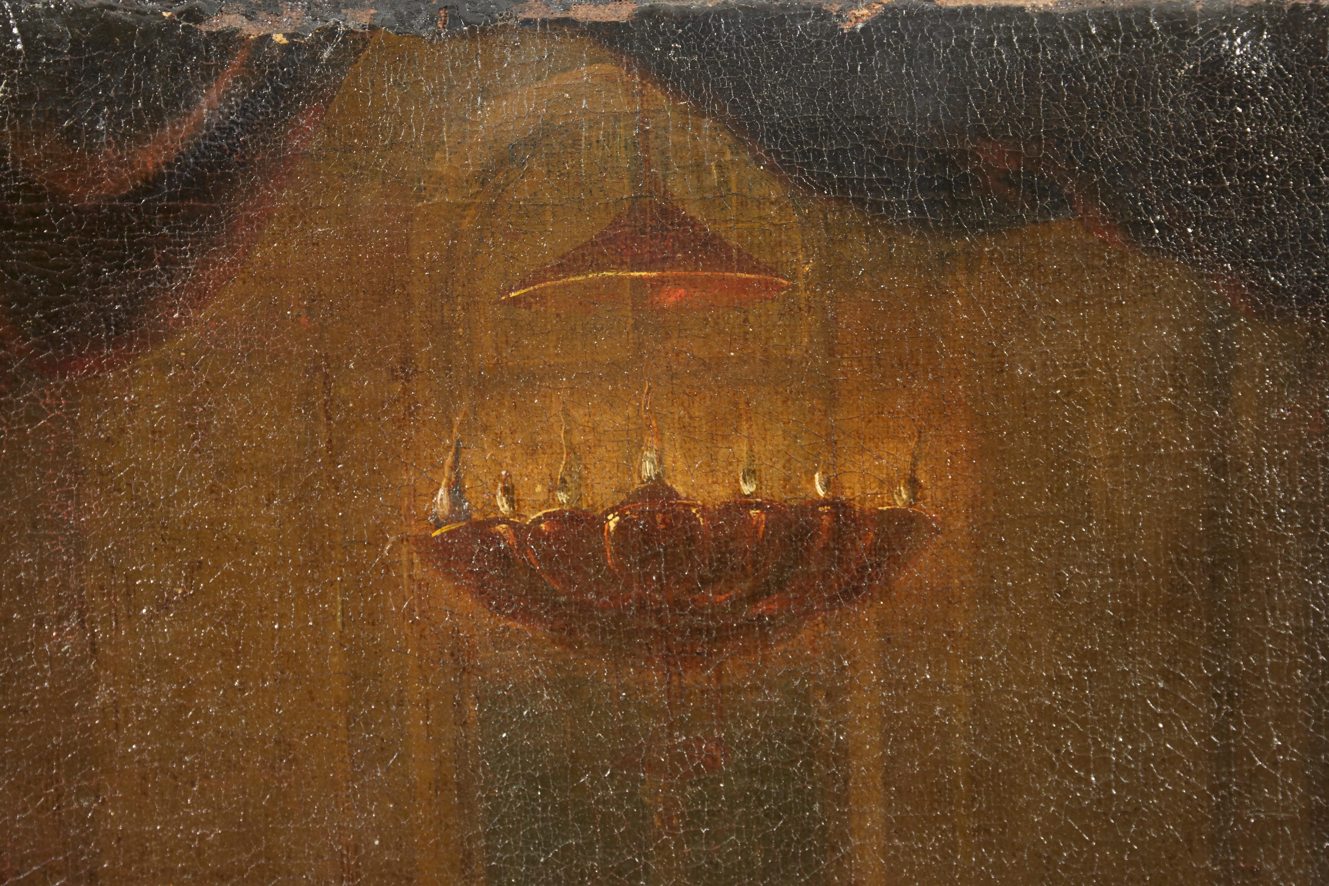 Huilé Prières à la synagogue:: XVIIe siècle Italie Peinture de maître ancien
