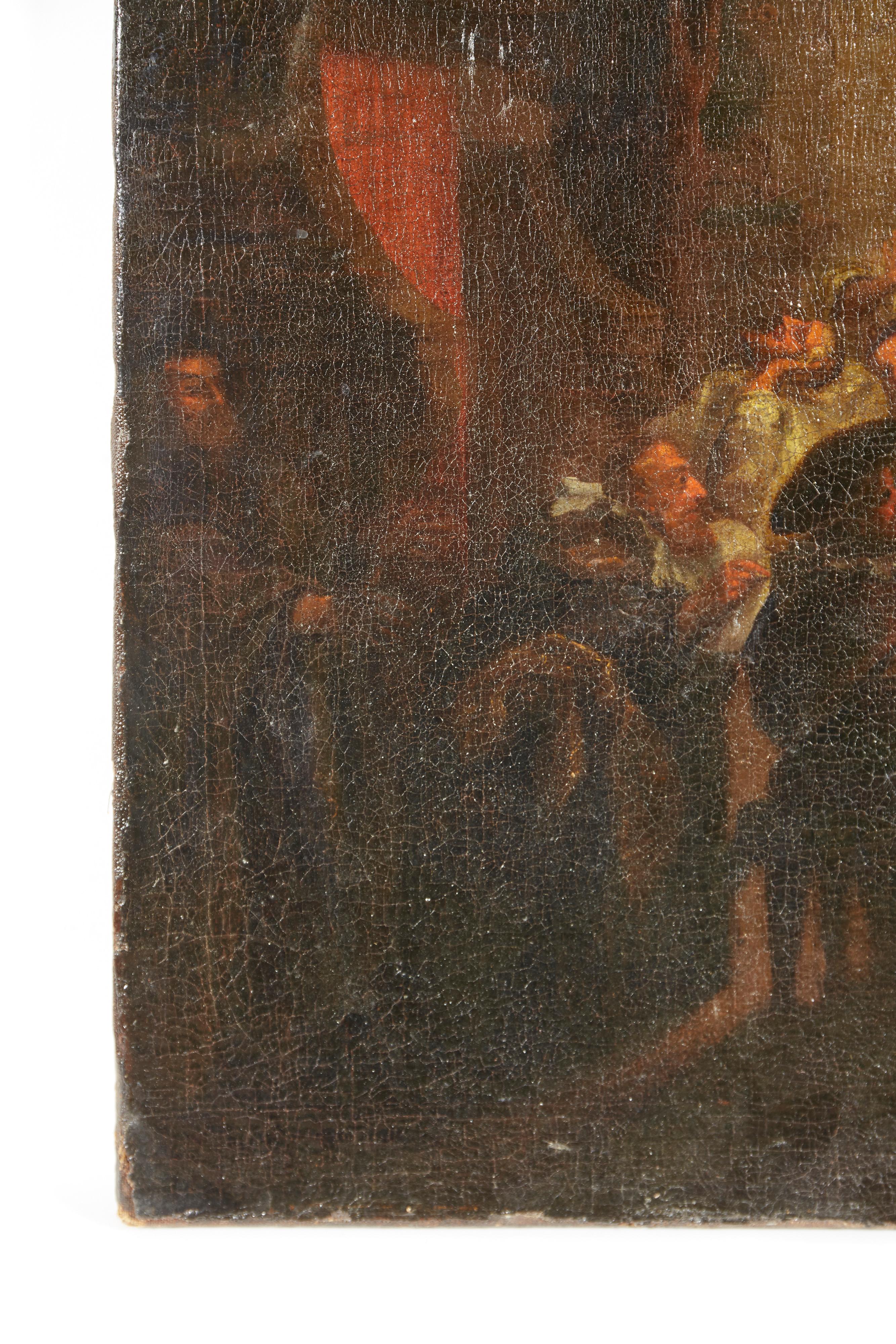 Prières à la synagogue:: XVIIe siècle Italie Peinture de maître ancien Bon état à New York, NY