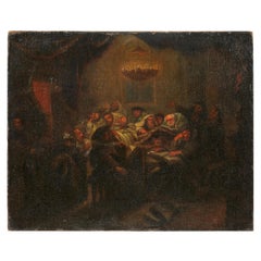 Used Prayers at the Synagogue, 17th Century Italy Old Master Painting