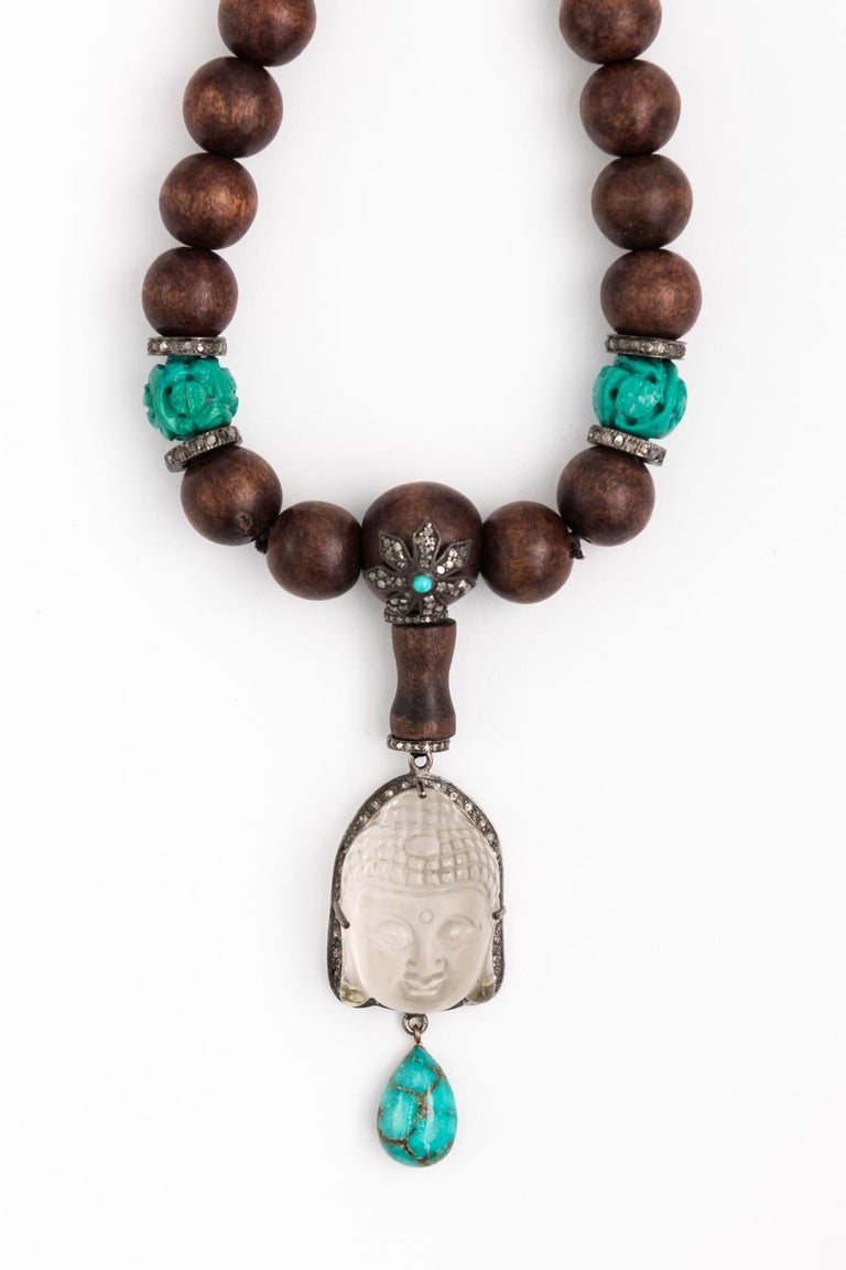 Praying Bead Necklace with Crystal Buddha Pendant at 1stDibs | crystal ...