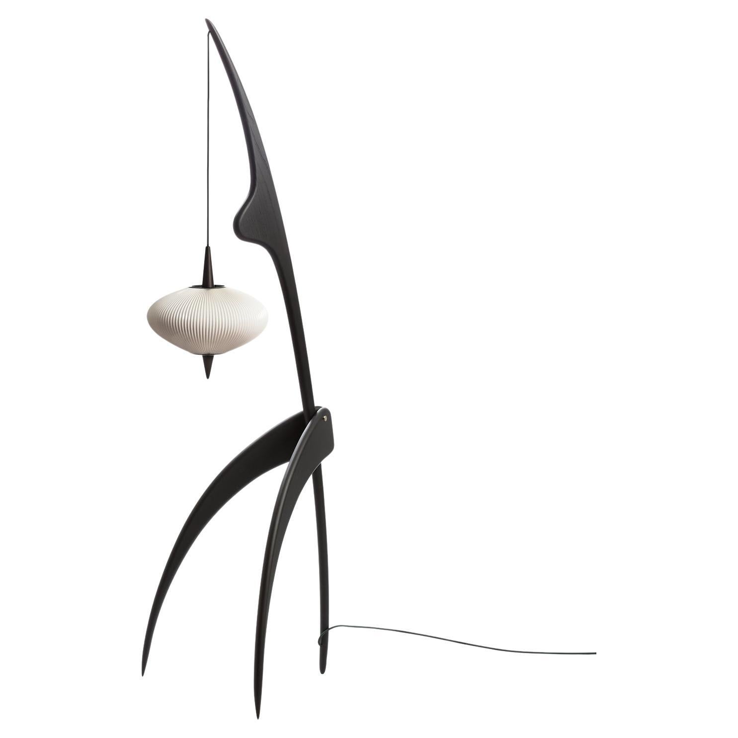 PRAYING MANTIS Floor Lamp in Black Ash by Rispal