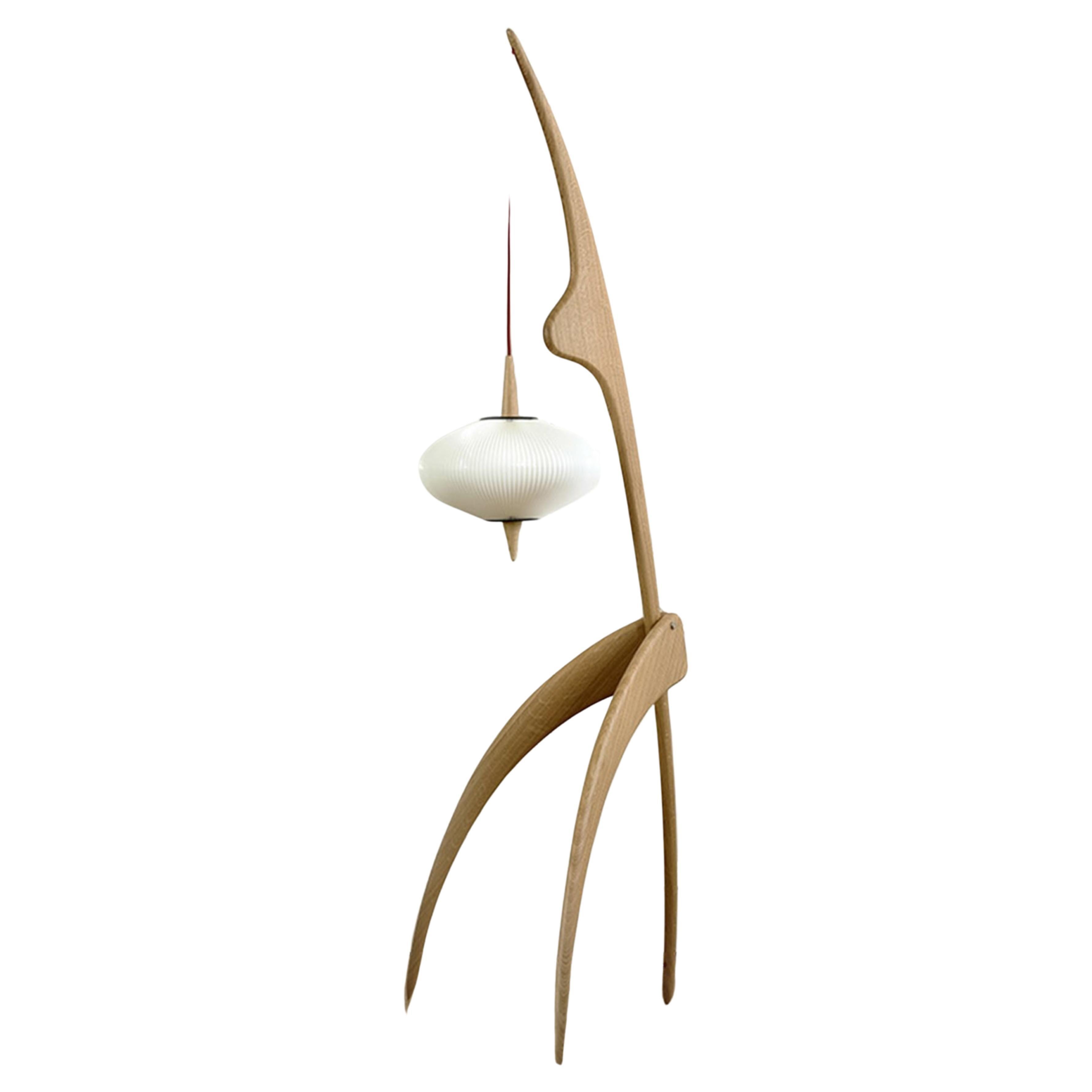 PRAYING MANTIS Floor Lamp in Natural Oak by Rispal