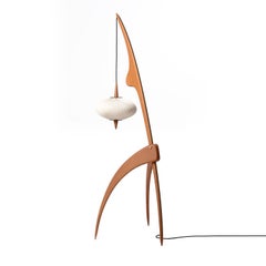 PRAYING MANTIS Floor Lamp in Vintage Oak by Rispal