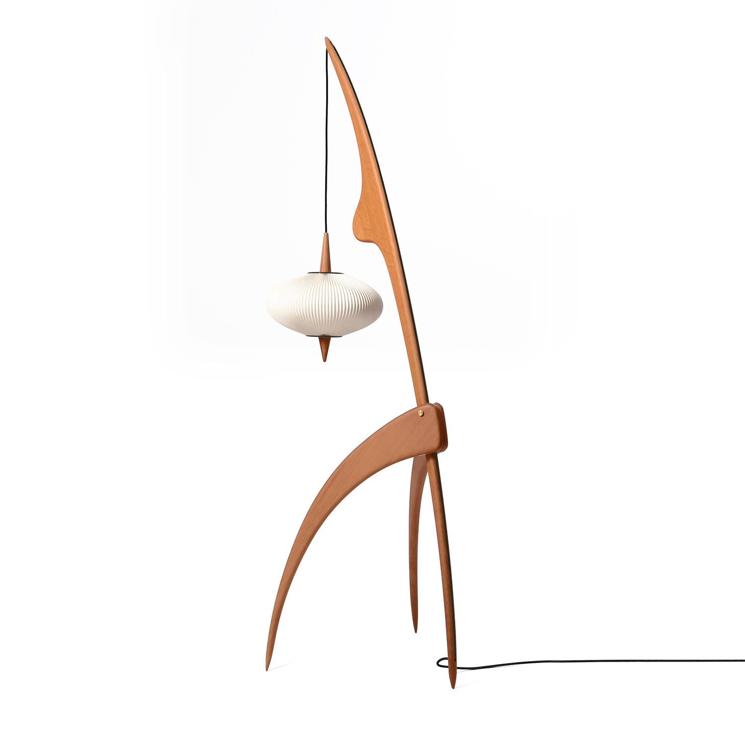PRAYING MANTIS Floor Lamp in Vintage Oak by Rispal